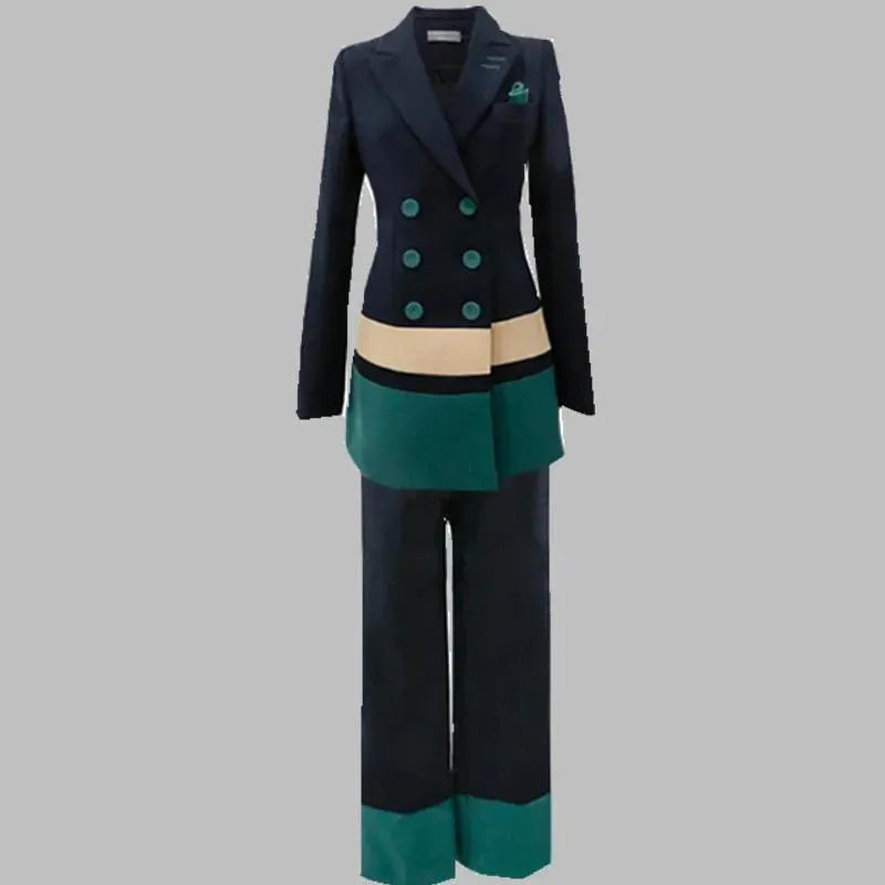 Stylish Women's Patchwork Business Pantsuit - Professional Office Wear for Women - Perfect for Work, Interviews & Formal Events
