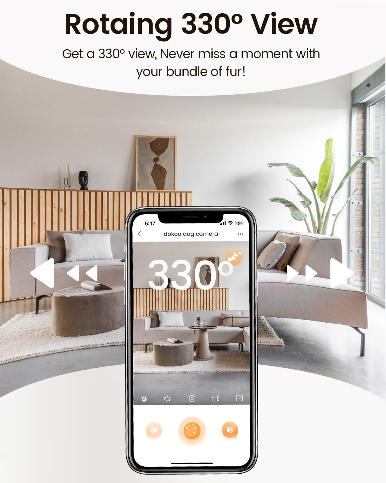 Smart Dog Camera with Treat Dispenser - 330° Panoramic View, 2K/4MP HD Pet Security Camera with Night Vision, 2.4GHz WiFi, 2-Way Audio & Free Cloud Storage - Perfect for Home Monitoring, Pet Training, and Remote Treat Dispensing