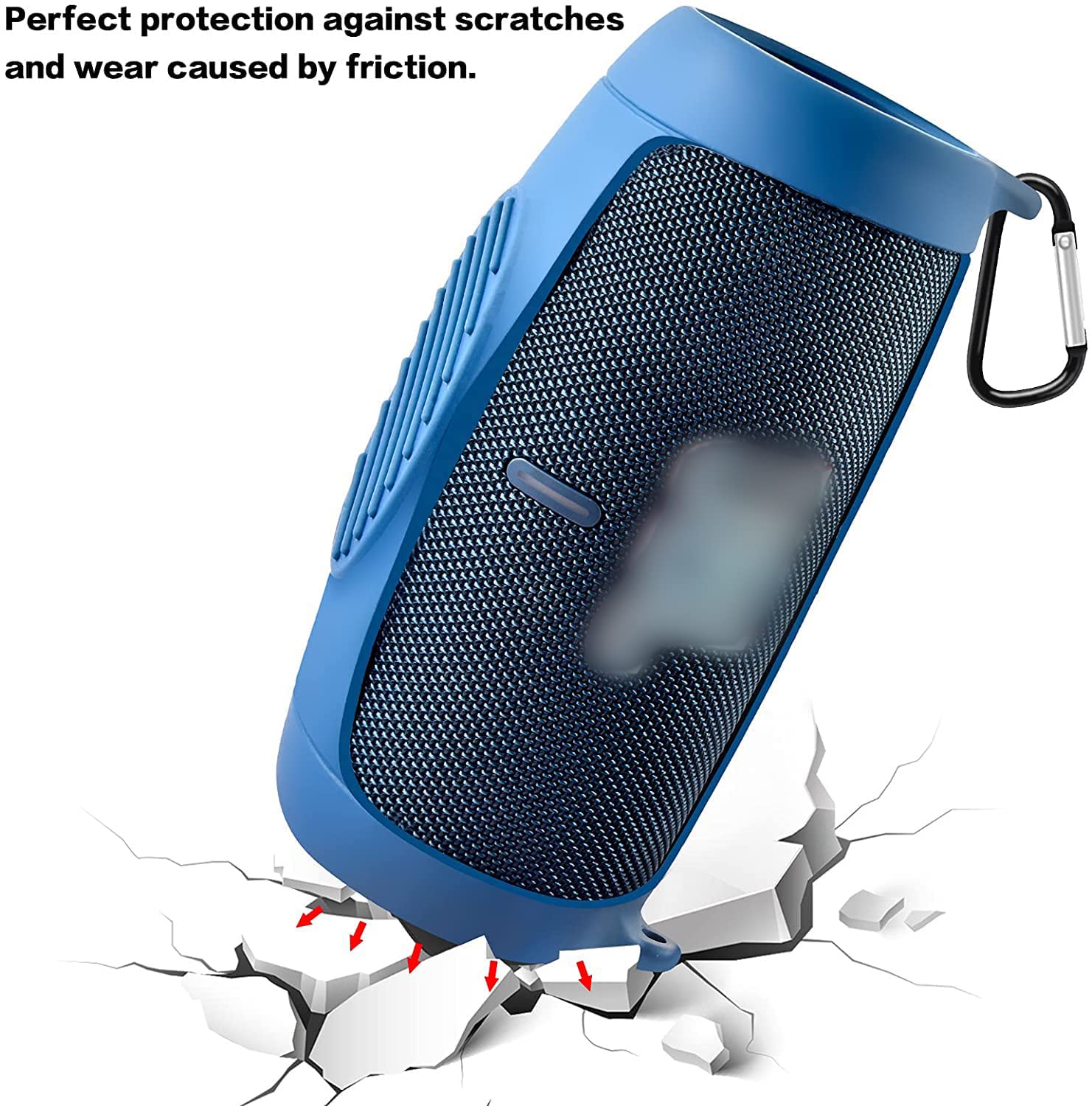 Premium Silicone Protective Case for JBL CHARGE 5 Bluetooth Speaker - Shockproof, Waterproof Cover with Carrying Strap (Blue) - Perfect for Travel, Outdoor Adventures & Home Use