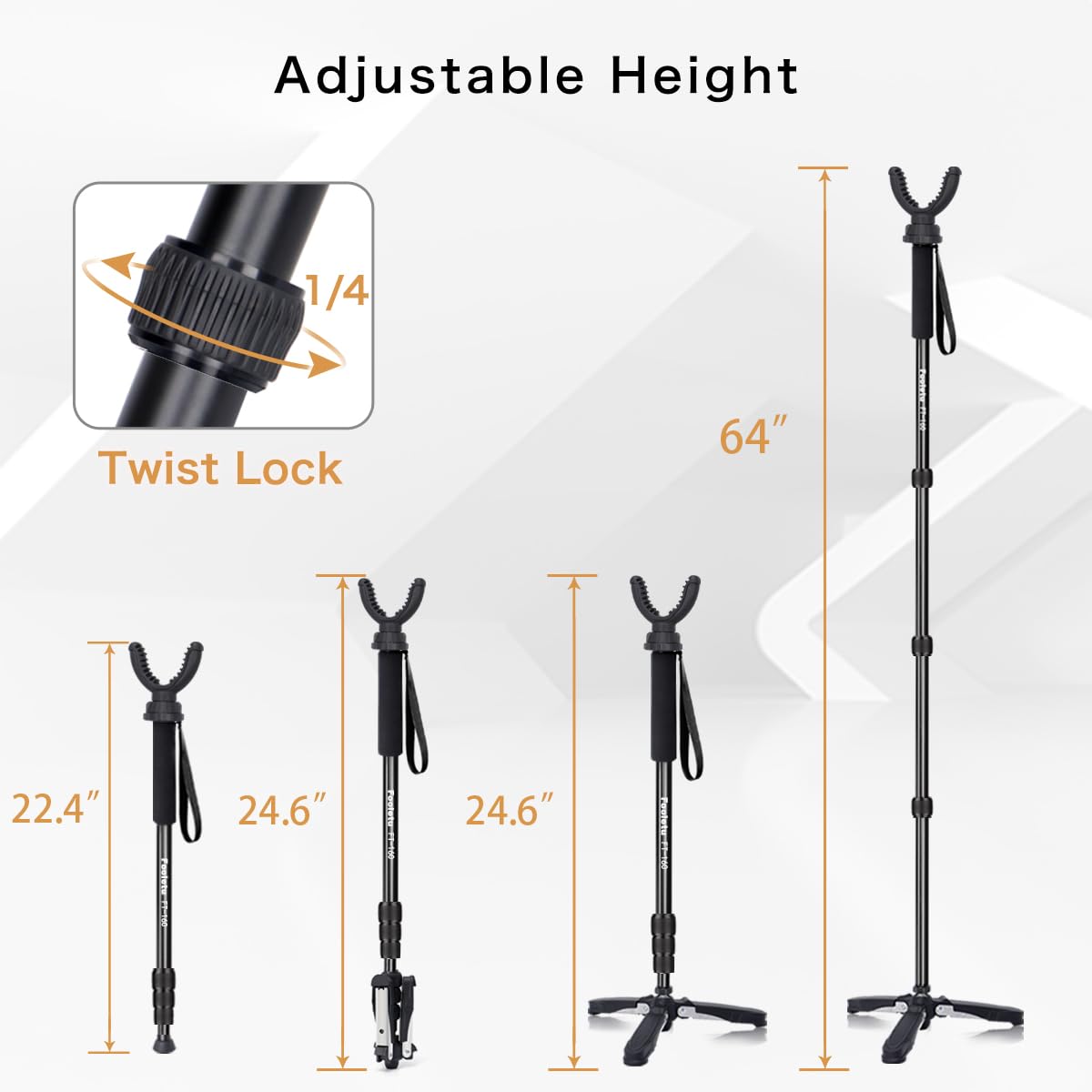 FT-160 Adjustable Shooting Stick Monopod 24