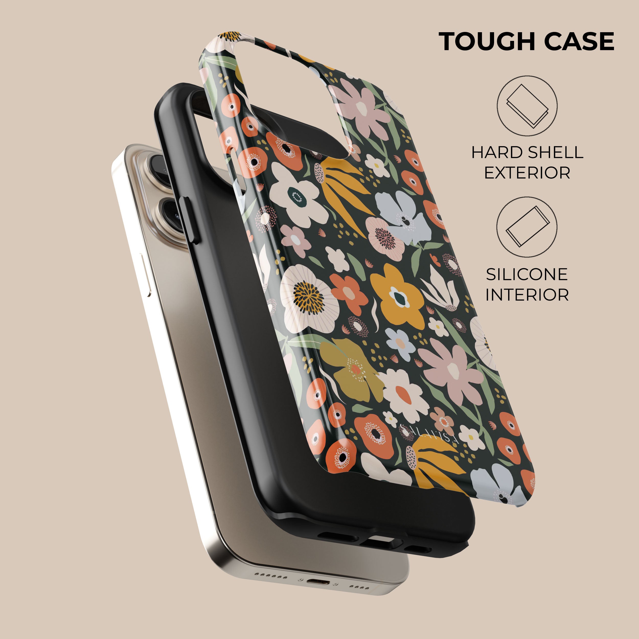 Vibrant Multi-Color Floral Bouquet Phone Case - Trendy Protective Cover for iPhone & Samsung Galaxy (Perfect Gift for Women, Birthday, Valentine's Day)