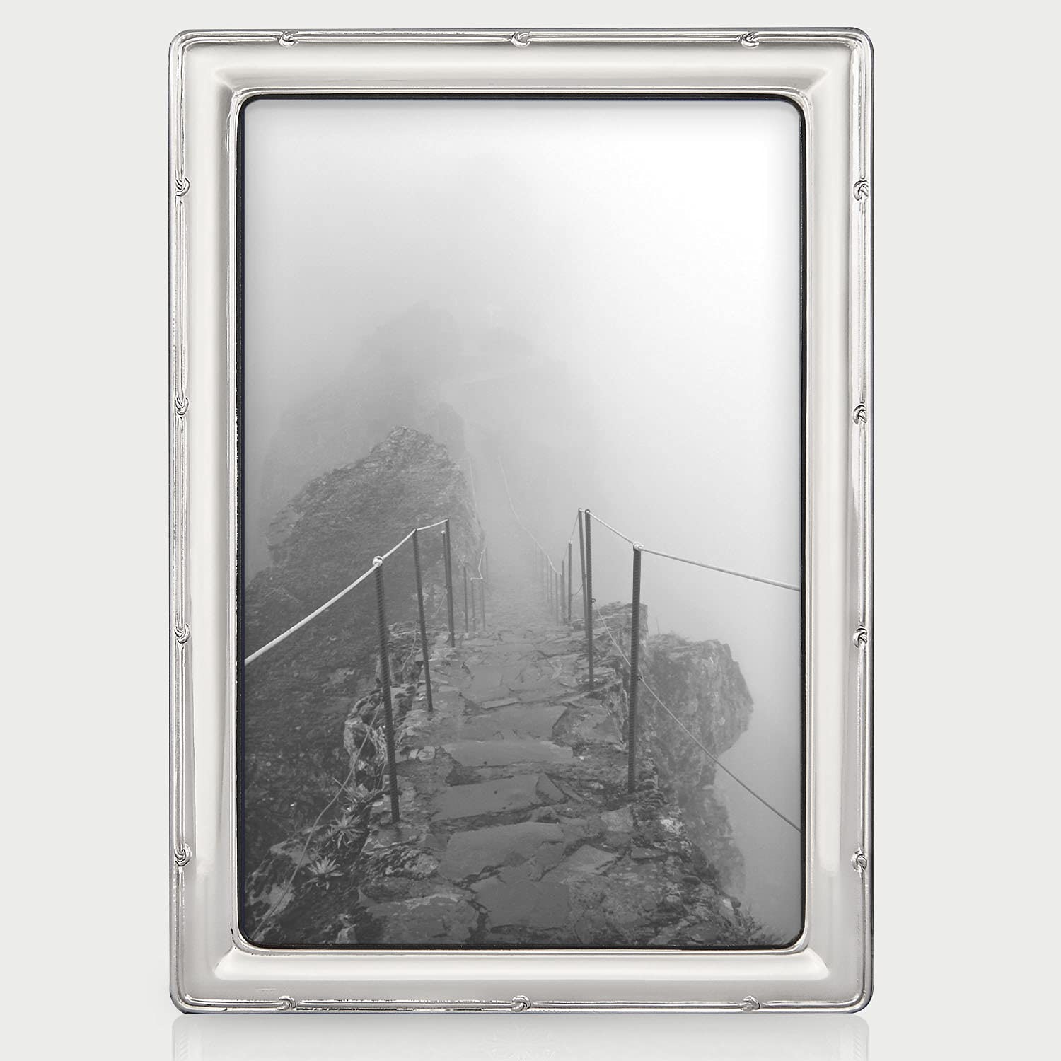 TIZO 8x10 Hammered Silver Decorative Picture Frame - Premium 925 Sterling Silver Photo Frame for Wall Display, Home Decor, and Gift Giving | TIZO Collection