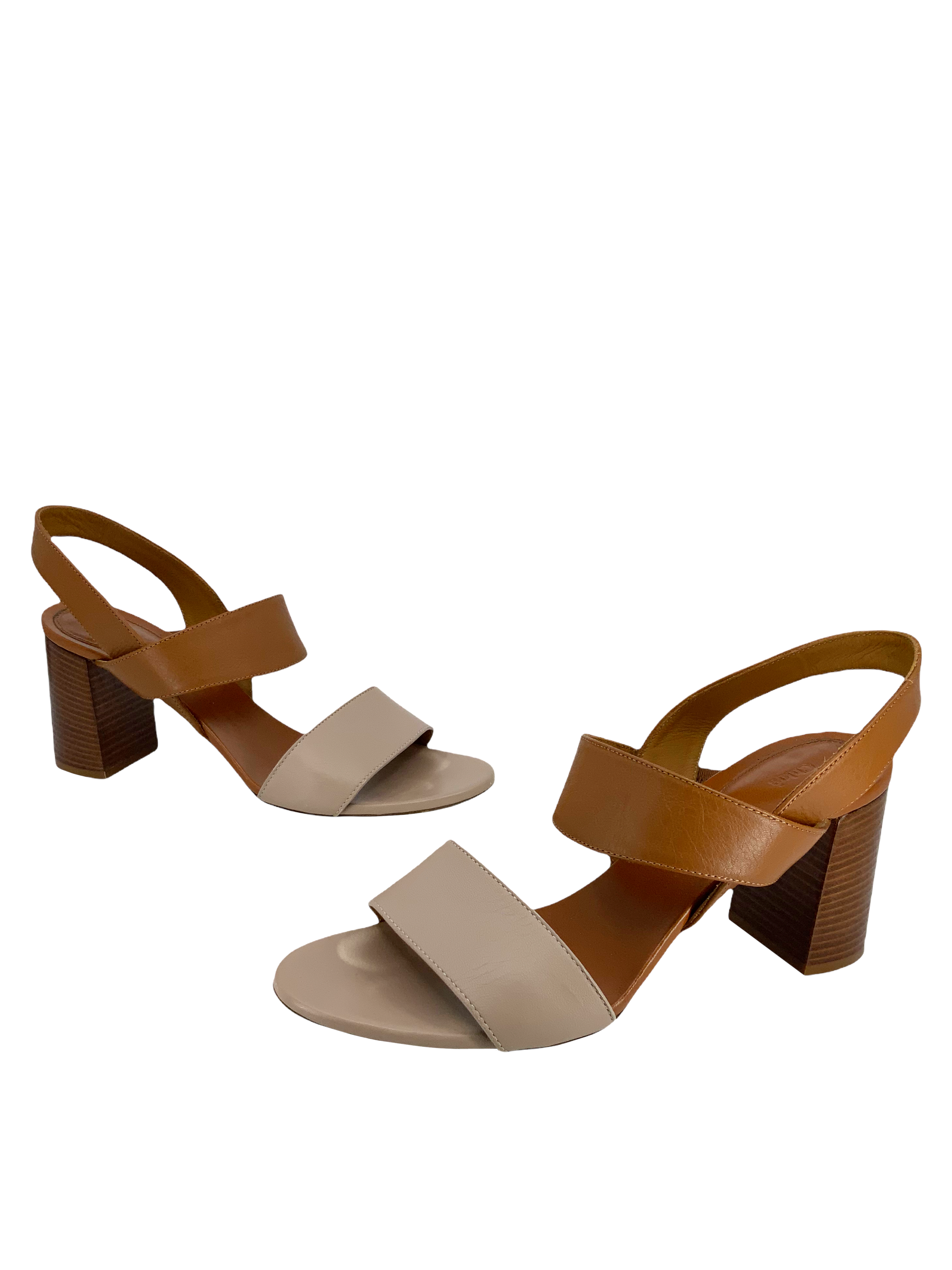 Chloe Mia Two Tone Block Heel Sandals Women Size 9.5 | Comfortable Summer Dress Shoes for Weddings, Parties & Office Wear