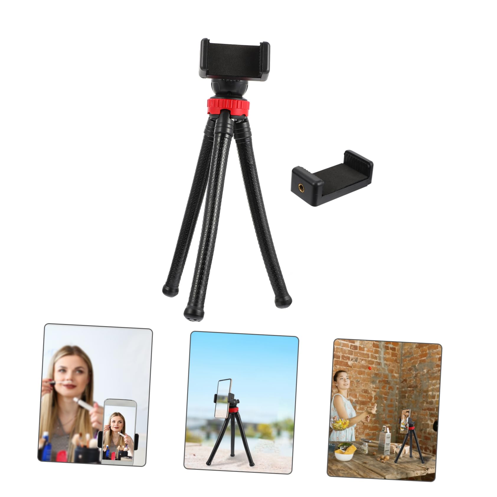 Homoyoyo 3-Pack Flexible Octopus Tripod Stand for Phone & Camera - Mini Desktop Tripod with High Elastic Glue Screw for Selfie, Vlogging, DSLR & Smartphone - Perfect for Travel, YouTube, Live Streaming & Photography