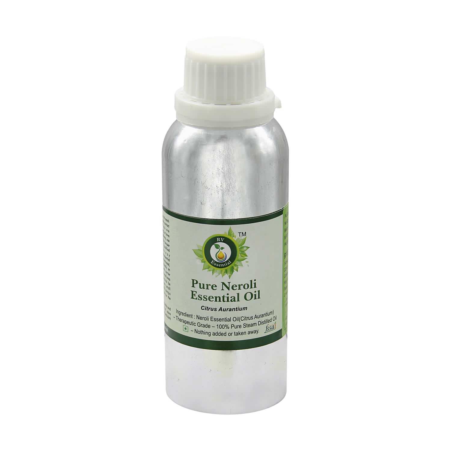 Pure Neroli Essential Oil (Citrus Aurantium) - 100% Natural, Steam Distilled for Skin, Face & Body Care - 42oz/1250ml Massage & Aromatherapy Oil by R V Essential - Perfect for Relaxation, Spa Treatments & Home Diffusers