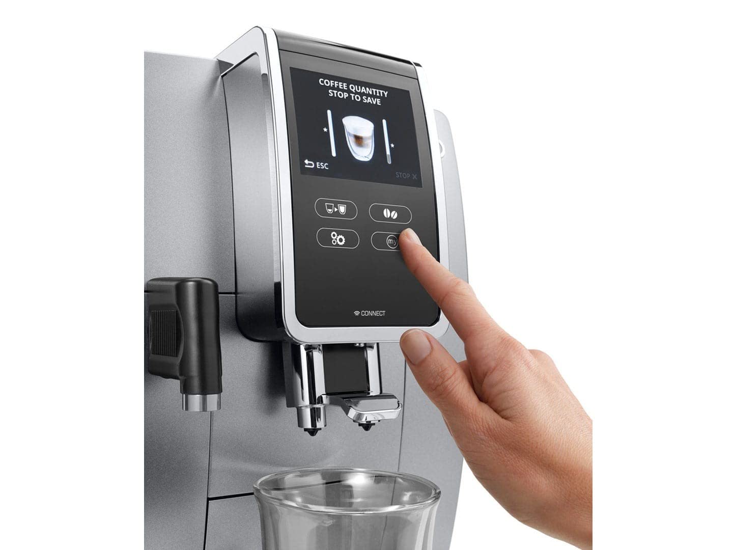 De'Longhi ECAM 370.85.SB Automatic Coffee Machine 1450W, 1.8L Capacity, Silver & Black Plastic - Perfect for Home, Office, and Restaurant Use