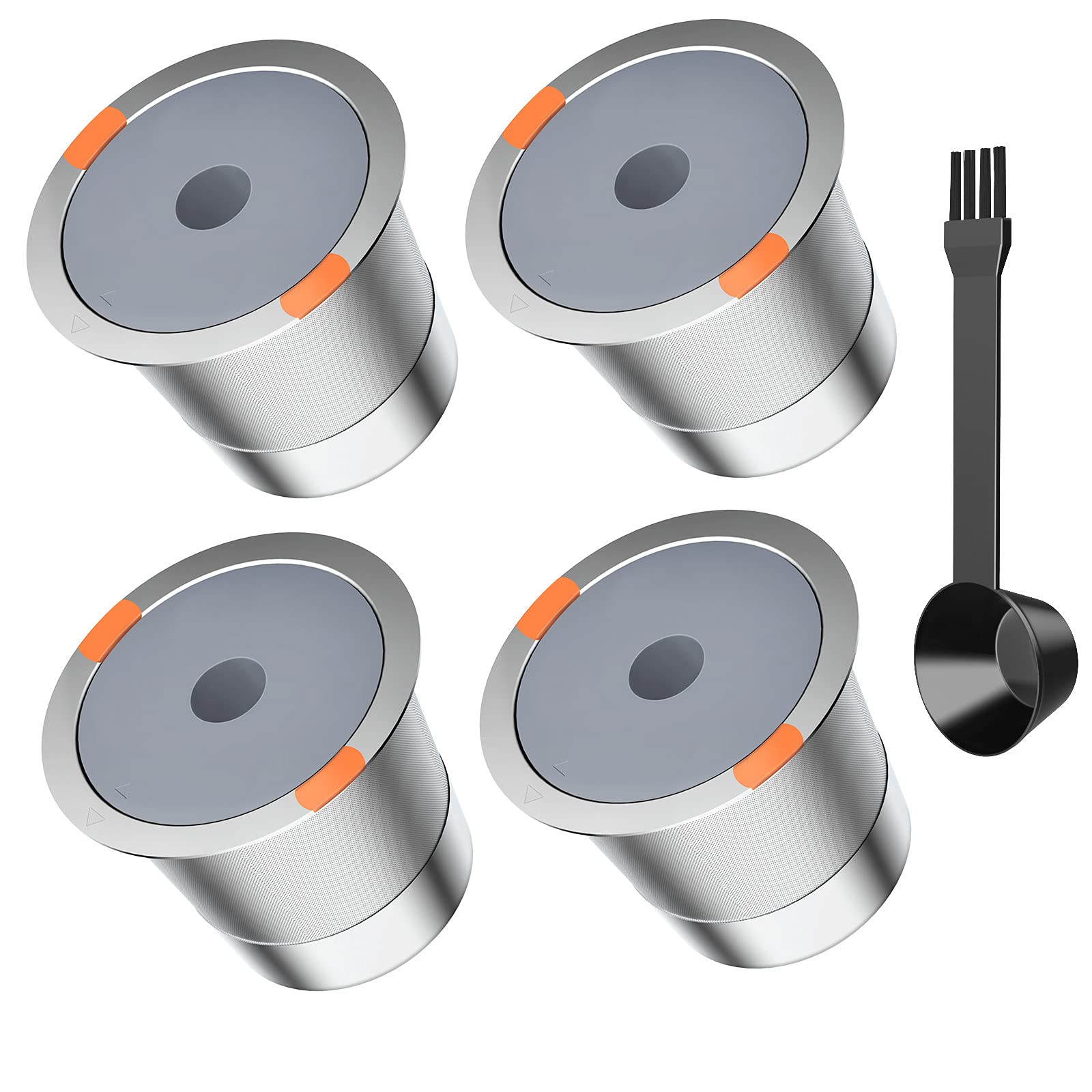 Reusable Stainless Steel K Cups for Keurig 2.0 & 1.0 - Universal Refillable Coffee Pods Filter Compatible with Most Keurig Brewers (4 Pack) - Perfect for Home, Office & Eco-Friendly Coffee Lovers
