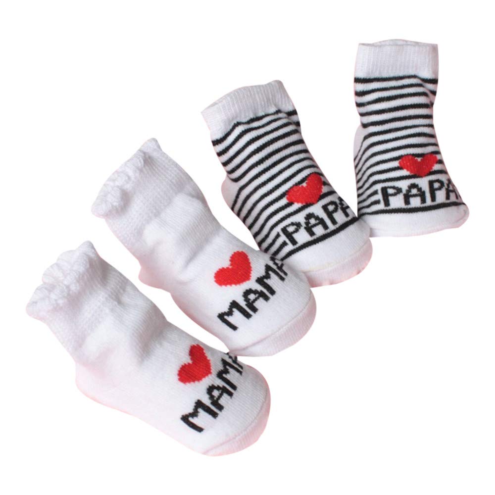 Kids' Winter Warm Thick Cotton Socks with Letter Print - Cozy Non-Slip Ankle Socks for Boys & Girls (1-6 Years) - Perfect for Cold Weather, Indoor Play & School Days