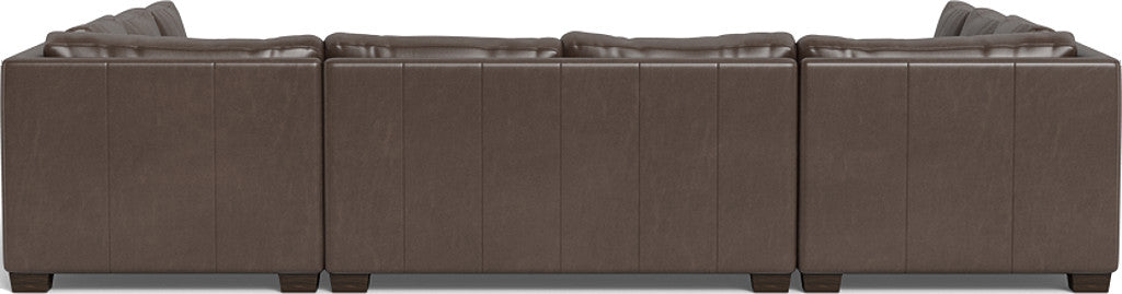 Track 141 Genuine Leather U-Shaped Sectional Sofa Bed with Recliner - Perfect for Living Room, Home Theater & Guest Room