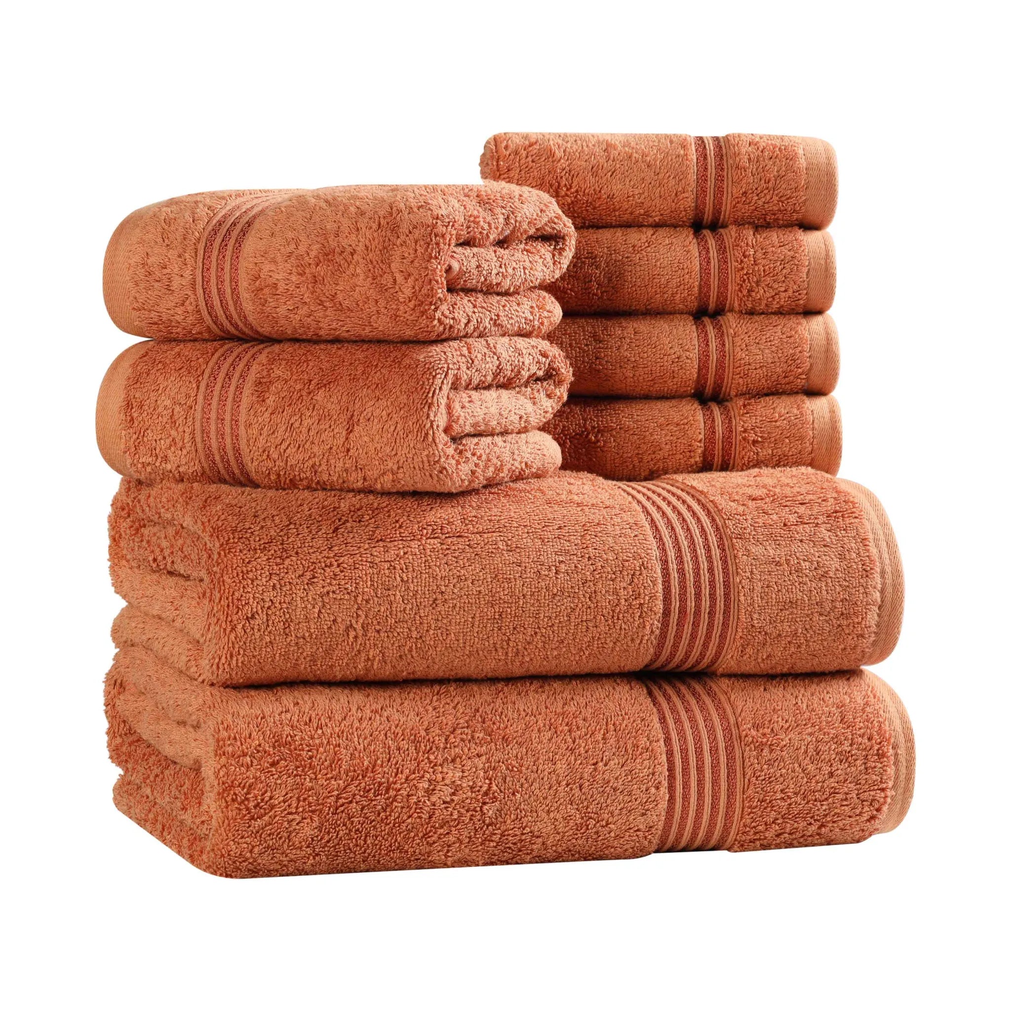 Premium Heritage Egyptian Cotton Plush Heavyweight 8-Piece Bath Towel Set - Ultra Soft & Absorbent for Spa, Luxury Hotel & Home Bathroom Use