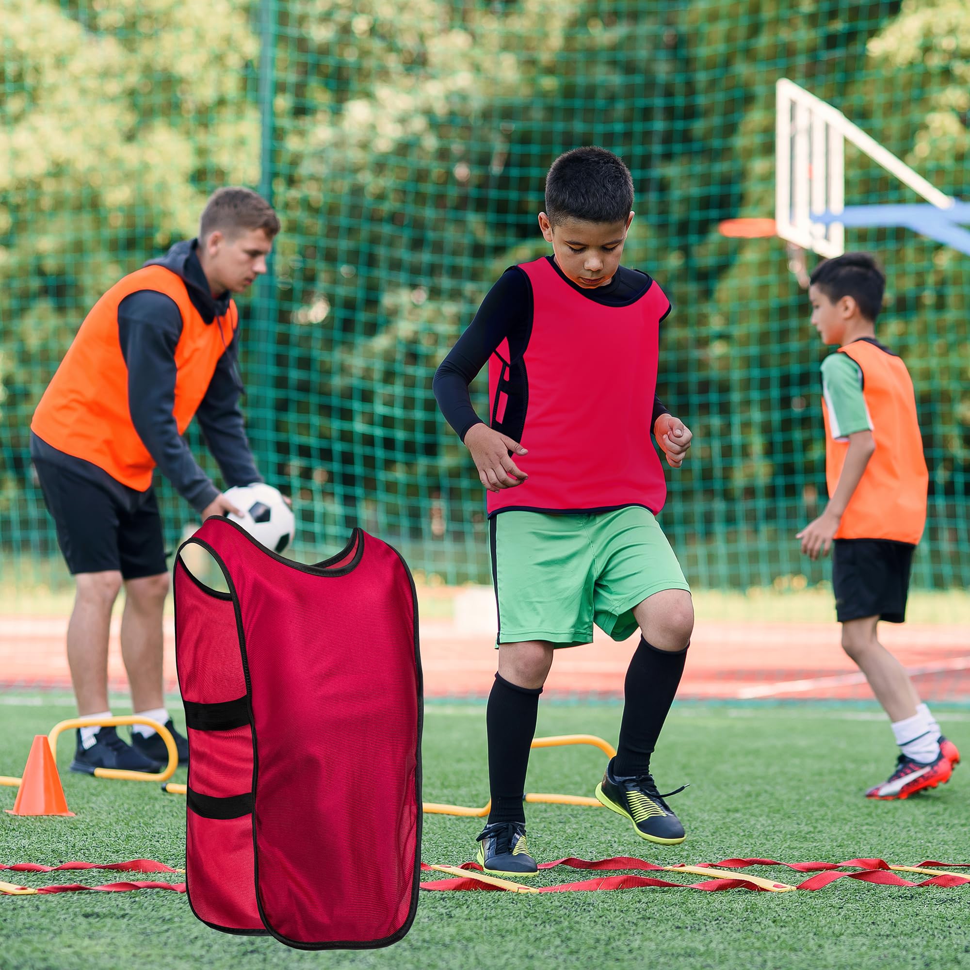 HIRQUITICKE Reversible Soccer Training Bibs for Adults & Youth - Breathable Mesh Sports Pinnies for Soccer, Basketball, Football Team Practice - Perfect for Drills, Scrimmages & Tournaments