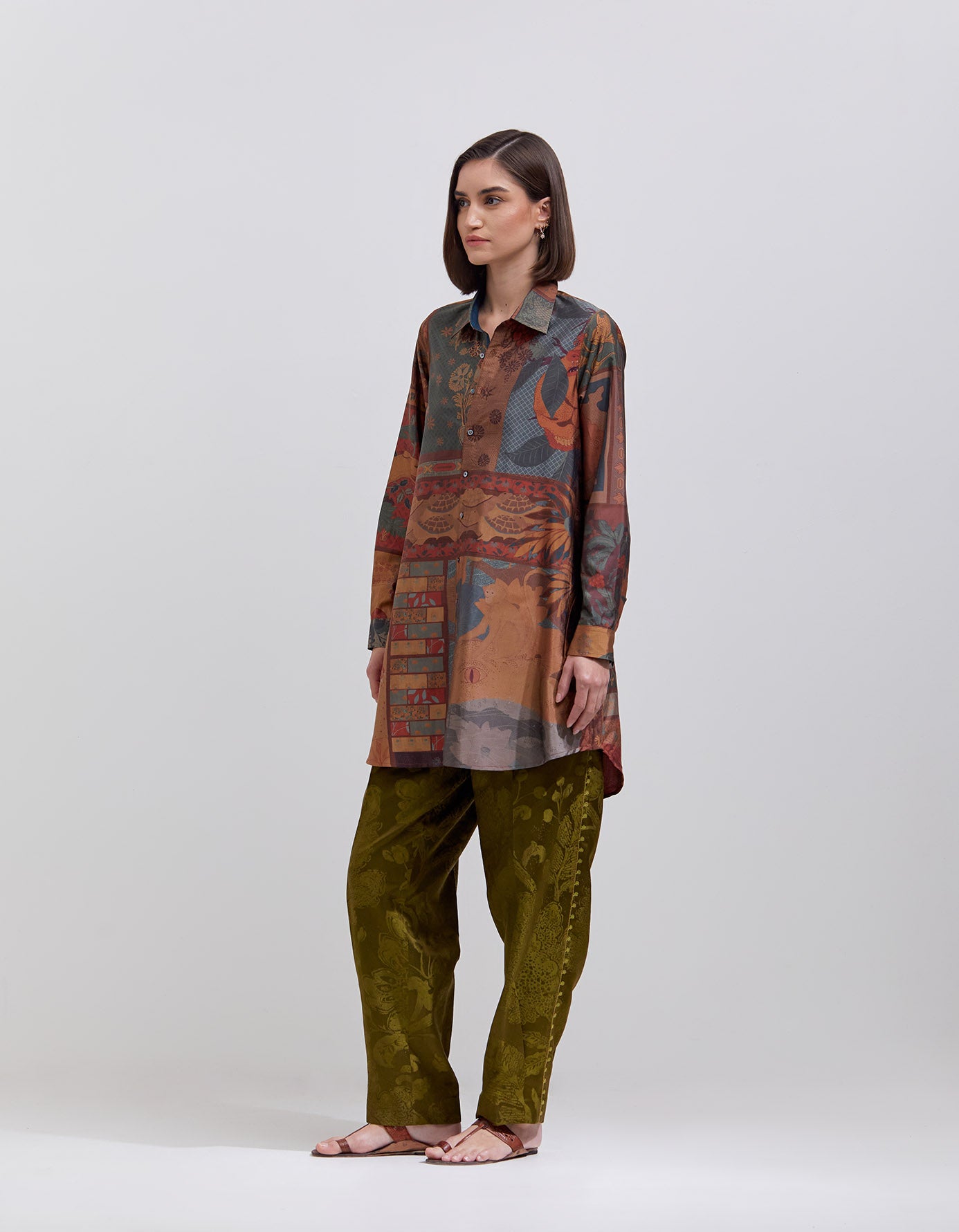 Premium Oversized Silk Dupion Shirt in Terracotta - Elegant & Comfortable Blouse for Women, Perfect for Office Wear, Casual Outings & Special Occasions