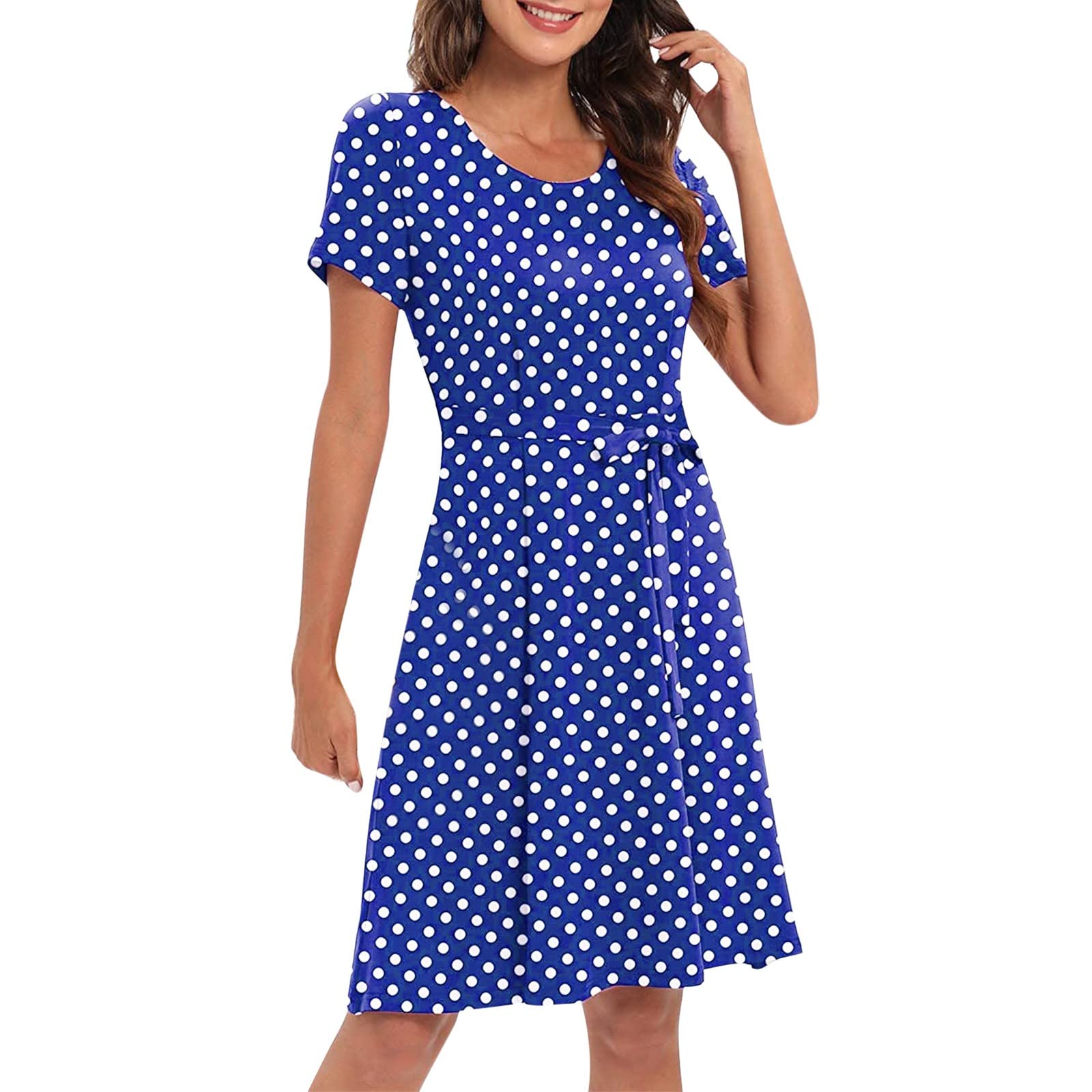 **Plus Size Summer Dresses for Women - Casual Short Sleeve O-Neck Floral Print Mini Swing Dress | Beach, Vacation & Outdoor Wear**