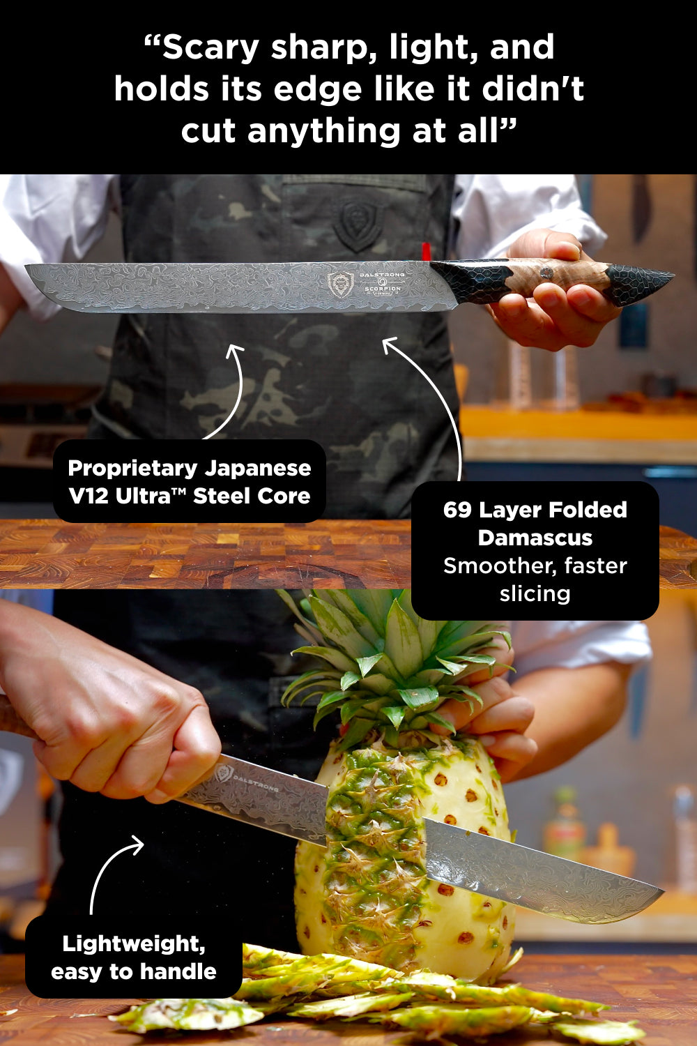 Dalstrong Scorpion Series Venom 11-inch Slicer Knife - Ultra Sharp Professional Kitchen Knife for Meat, BBQ & Sushi - Perfect for Chefs & Home Cooking