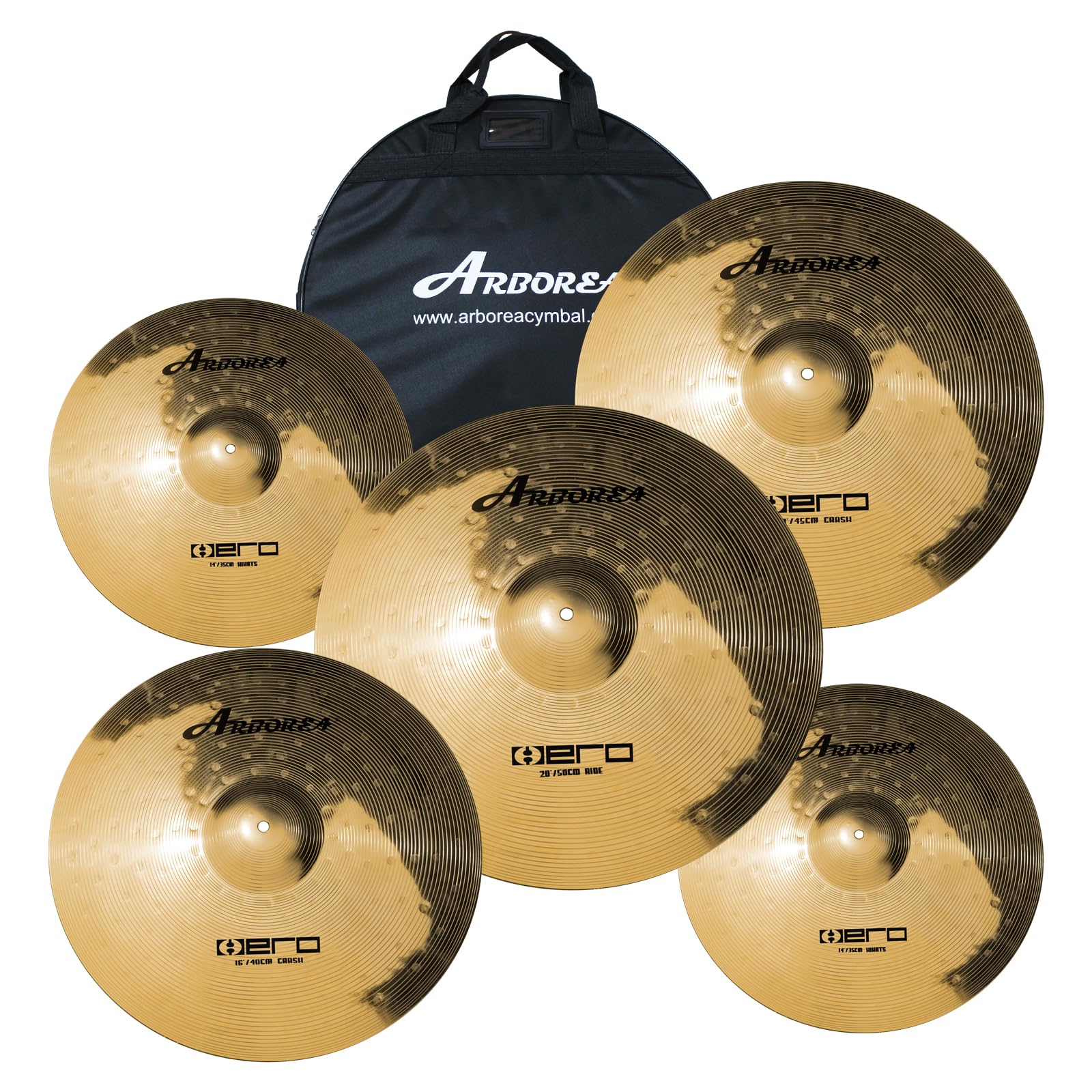 Arborea 5-Piece Alloy Cymbal Pack for Drum Set (14
