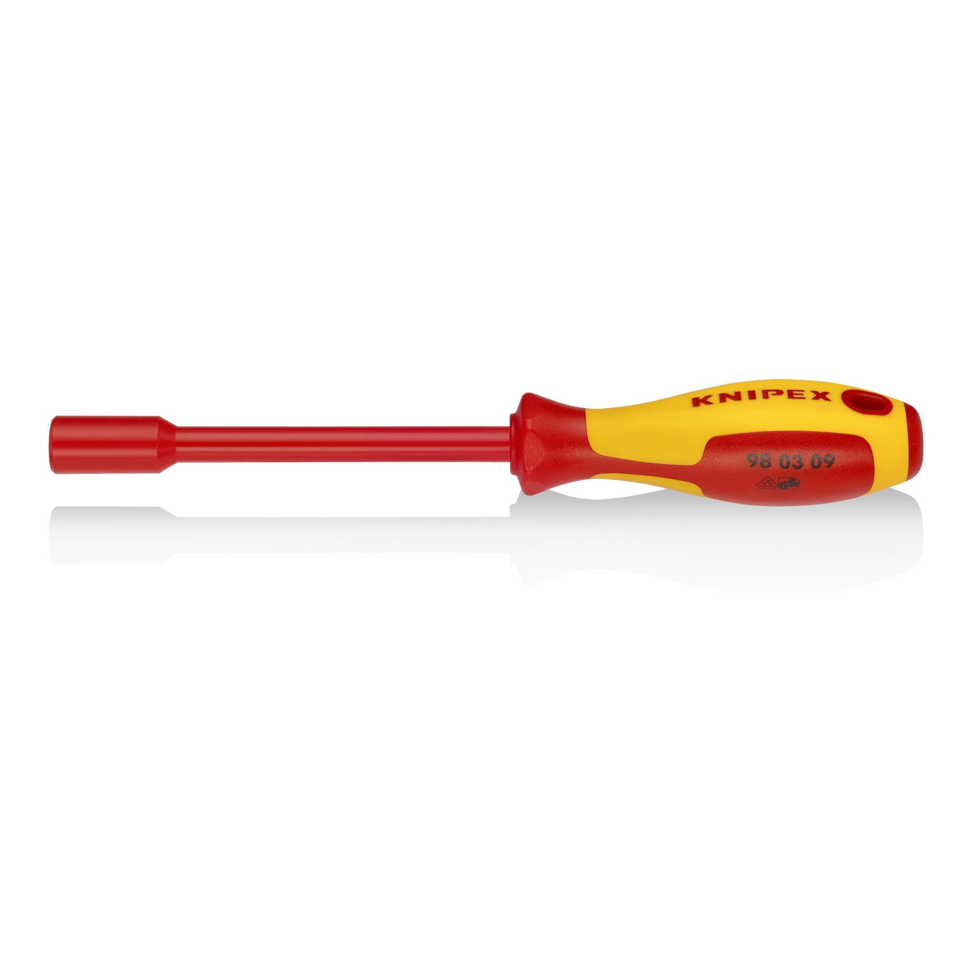 Knipex 98 03 09 Professional Nut Driver Set with Ergonomic Screwdriver Handle - 9mm Hex Size for Electrical Work, Automotive Repair & DIY Projects