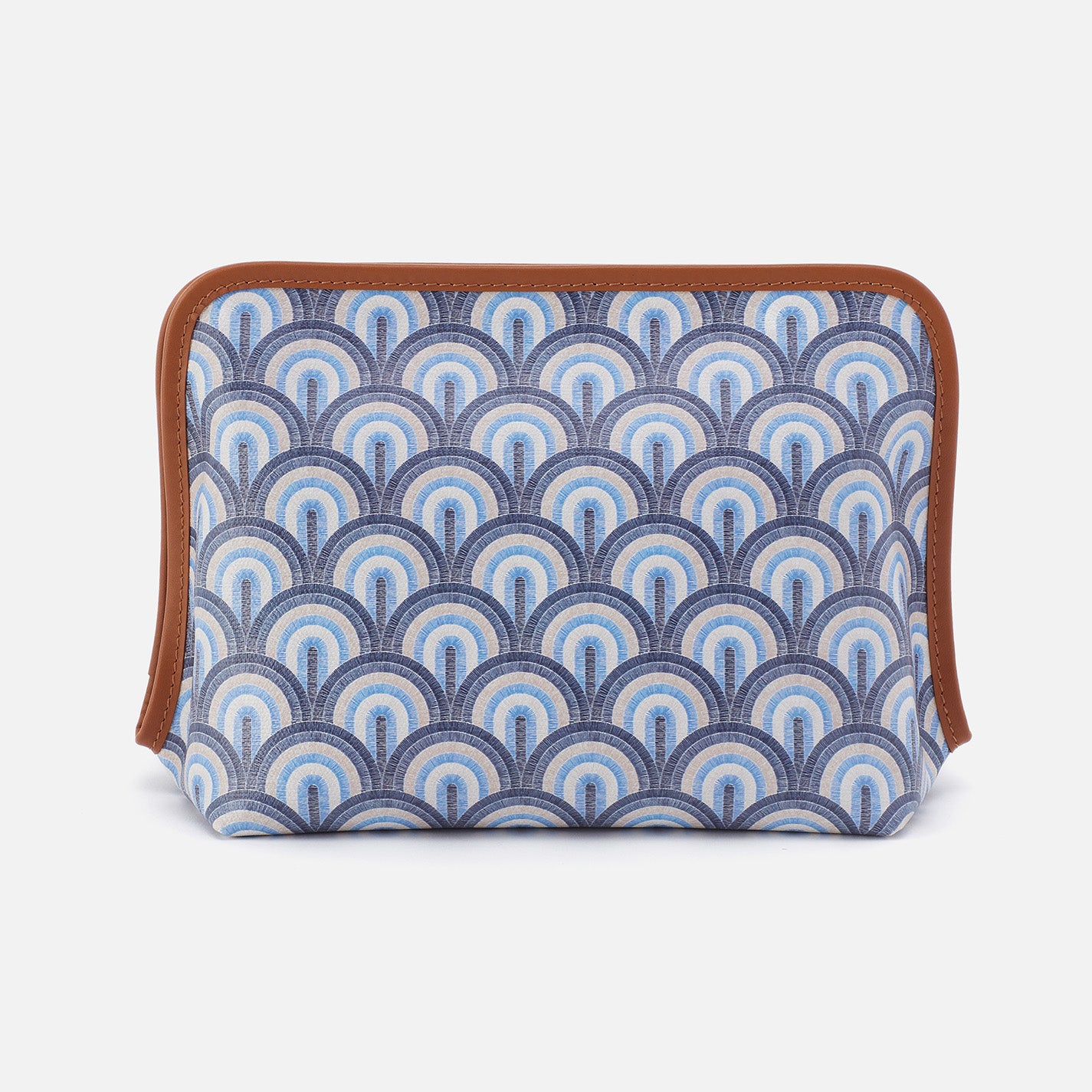 Large Waterproof Cosmetic Bag - Coated Canvas Makeup Pouch with Soft Ocean Design for Travel, Gym & Everyday Use