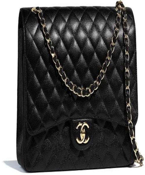 Chanel Classic Maxi Handbag Black Grained Calfskin Gold Hardware - Luxury Designer Tote for Women, Perfect for Work, Travel & Special Occasions