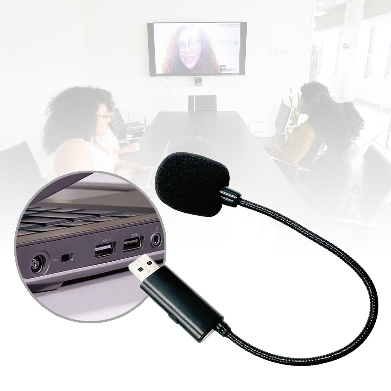 Professional USB Microphone with Omnidirectional Pickup - Clip-on Lapel Mic with Mute Switch for Podcasting, Video Calls & Live Streaming - Perfect for Laptop, PC, Zoom Meetings & Home Studio Recording