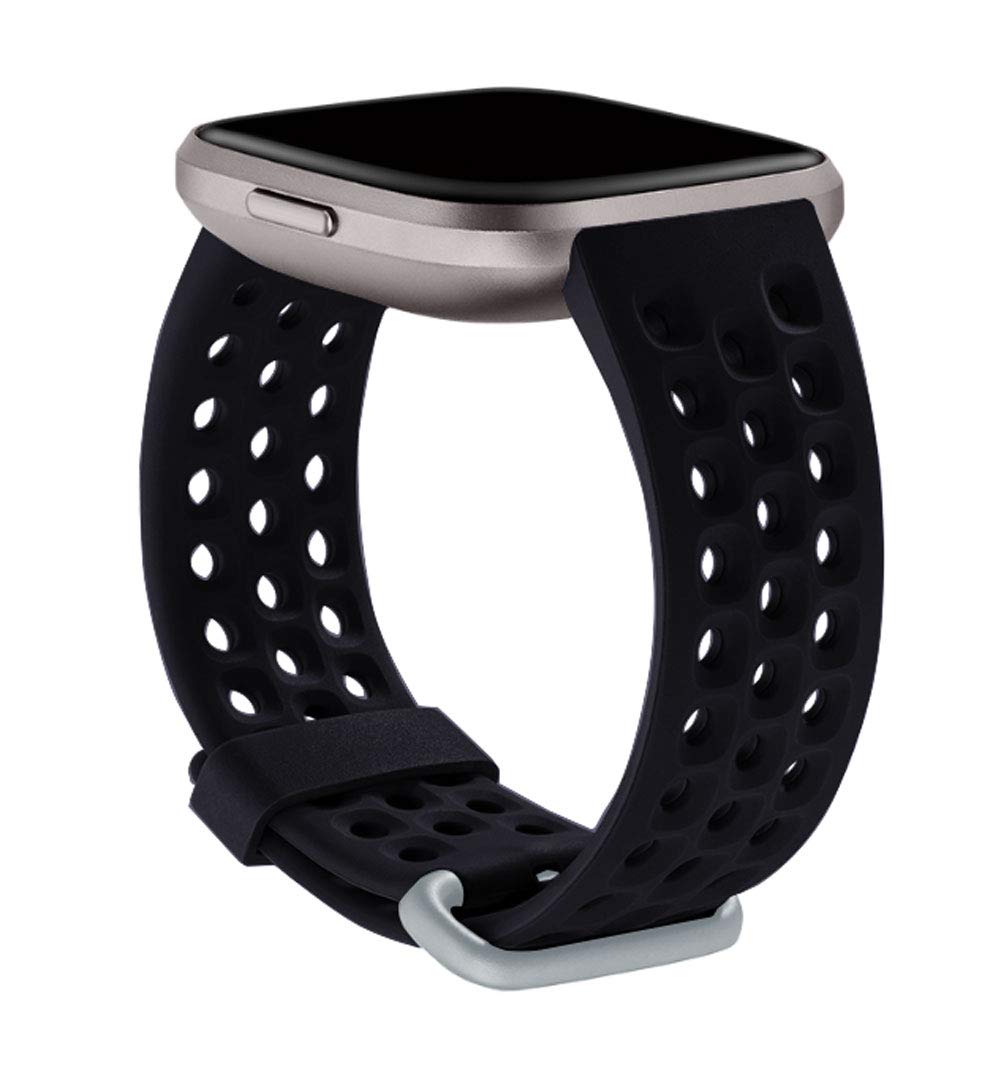 Breathable Sport Bands Compatible with Fitbit Versa 2/Versa/Versa Lite - Replacement Wristbands for Women & Men (Small/Large) | Perfect for Running, Gym Workouts & Daily Fitness Tracking