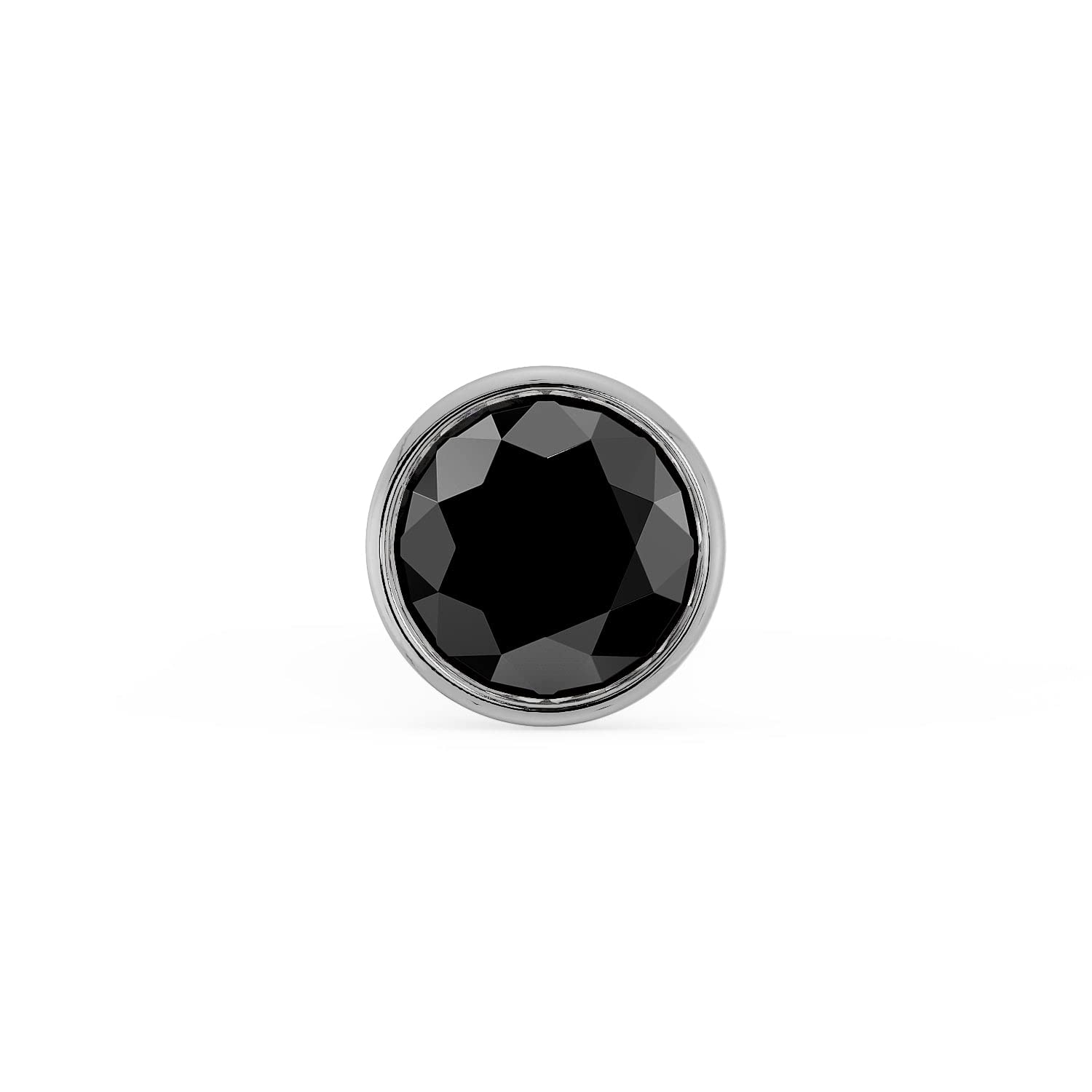 1.5mm Black Diamond Bezel Nose Ring Stud - Hypoallergenic Surgical Steel Nose Piercing Jewelry for Women & Men - Perfect for Everyday Wear & Special Occasions