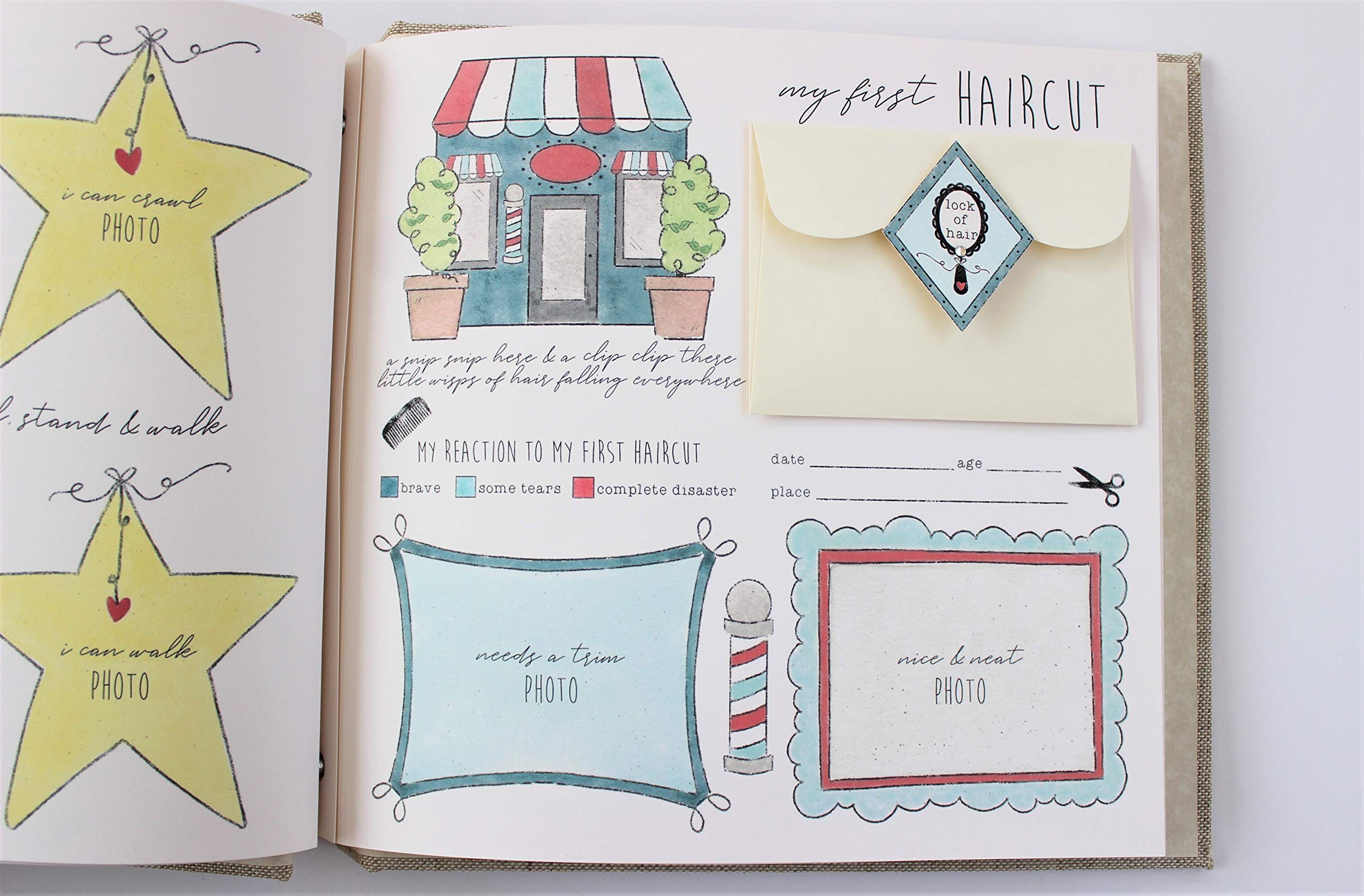 Beautiful Baby Memory Book Keepsake - Hugs and Kisses XO Unisex Baby Journal & Photo Album with Noah's Ark Design | Perfect for Newborn Gifts, Christening Presents & First Year Milestones