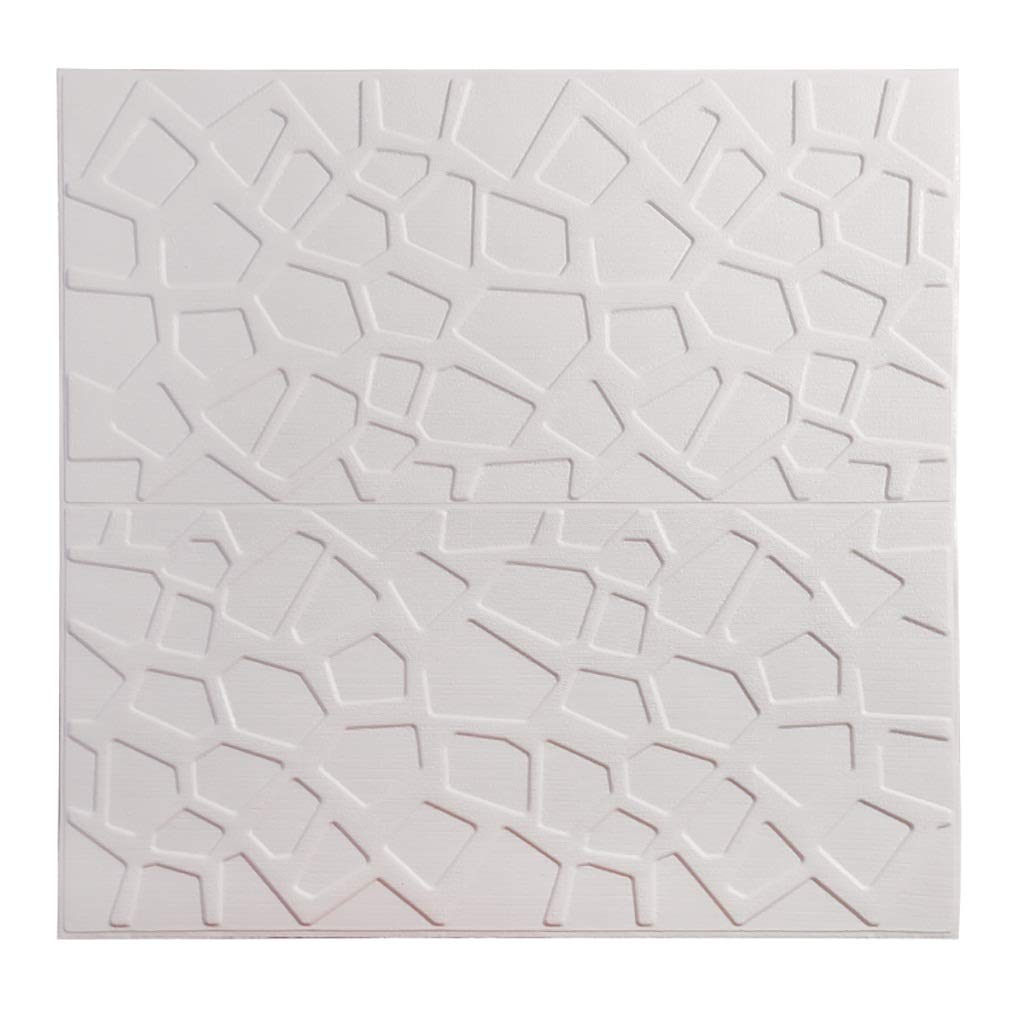 3D Waterproof XPE Foam Wall Stickers - Self-Adhesive Peel & Stick Wall Panels for Home Interior Decor (10 Pack, White) - Perfect for Living Room, Bedroom, Kitchen & Bathroom Ceiling Design