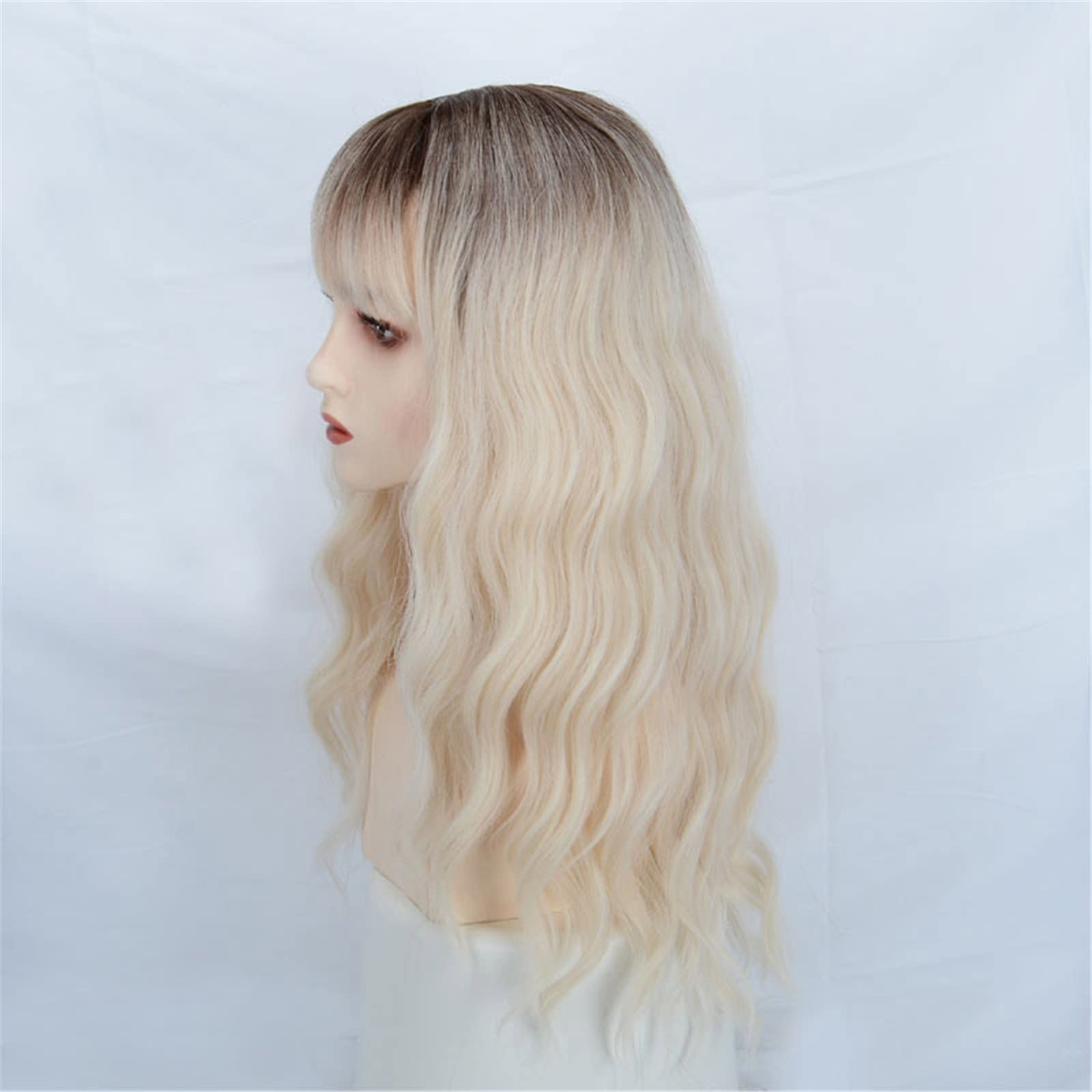 Dark Hair Dry Shampoo for Bangs & Wigs - Blonde to Brown Gradient for Long Curly Hair (Beige, One Size) | Perfect for Quick Hair Refresh & Volume Boost