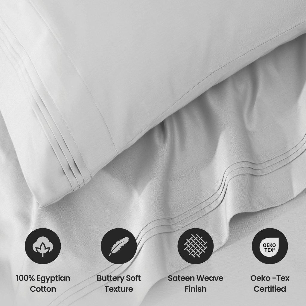 Premium 1000 Thread Count Egyptian Cotton Sheet Set - Eco-Friendly, Breathable & Hypoallergenic - Perfect for Luxury Bedding & Hot Sleepers