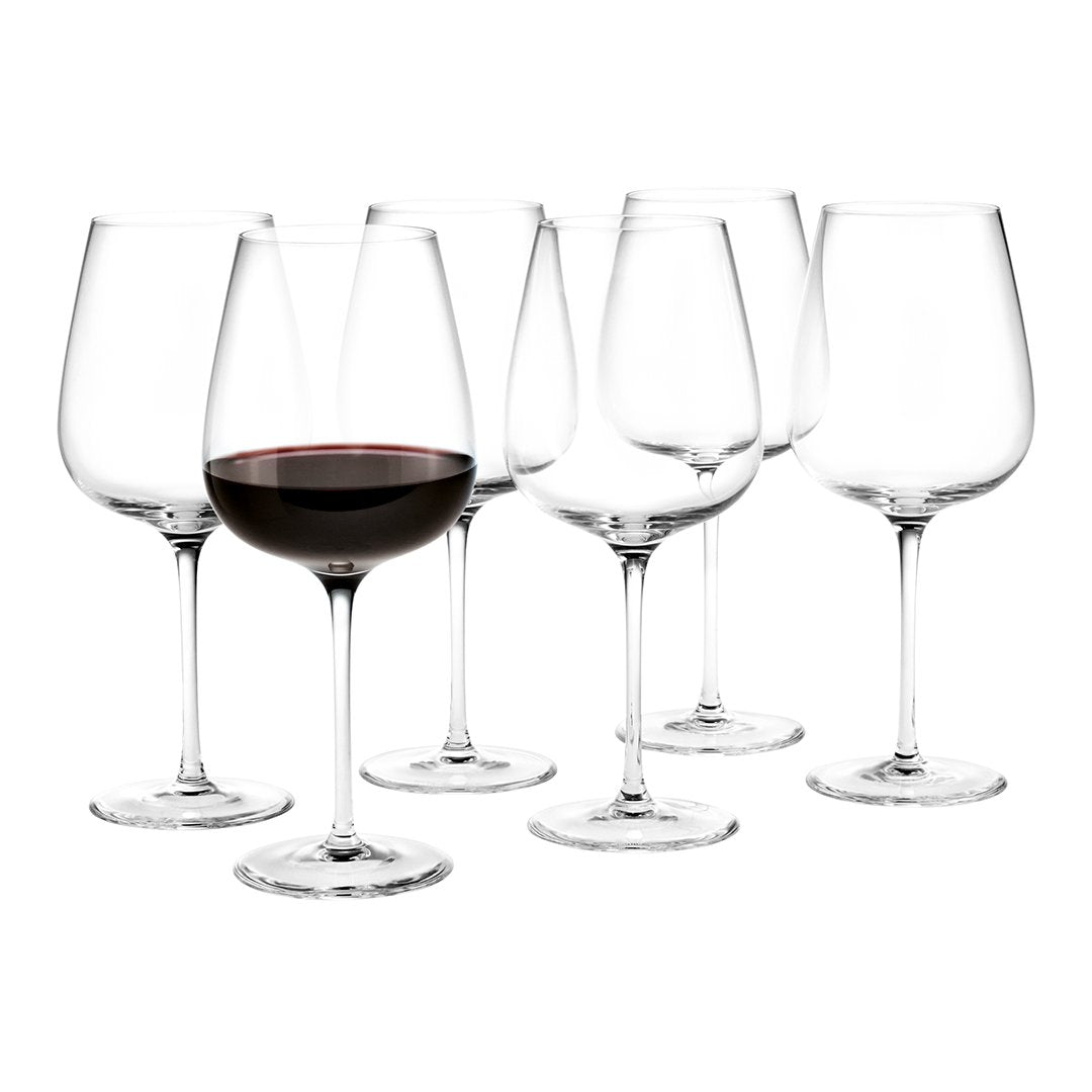 Premium Bouquet Red Wine Glasses Set of 6 - Elegant Stemware for Fine Dining, Parties & Gifts - Perfect for Valentine's Day, Anniversaries & Romantic Dinners