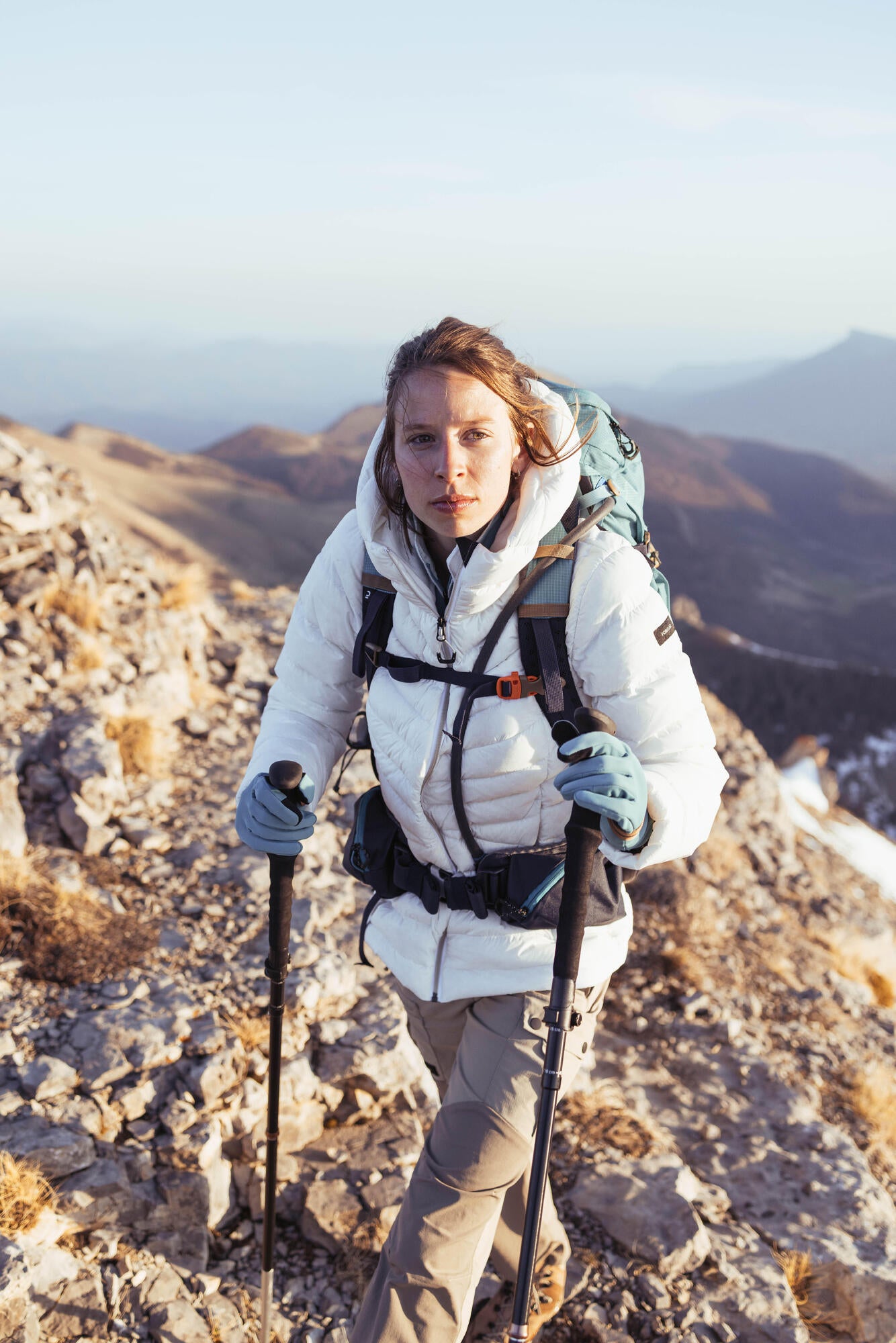 Forclaz Women's MT500 Hooded Down Puffer Jacket - Lightweight Warm Winter Coat for Hiking, Skiing & Outdoor Activities