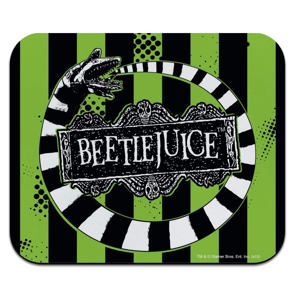 Beetlejuice Themed Low Profile Thin Gaming Mouse Pad - Non-Slip Rubber Base for PC, Laptop, Office & Home Use