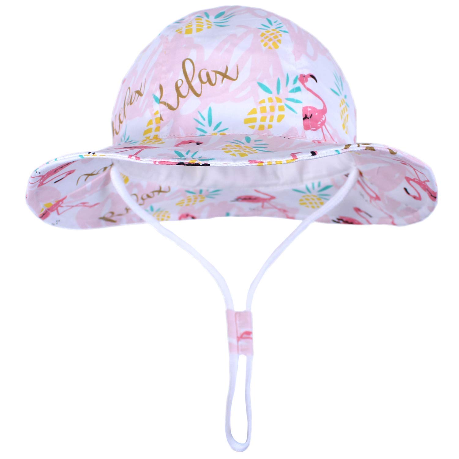Zando UPF 50+ Baby Sun Hat - Toddler Sun Protection Bucket Hats for Boys & Girls 0-4T, Infant Wide Brim Beach Hat for Outdoor Play, Park, and Poolside Protection
