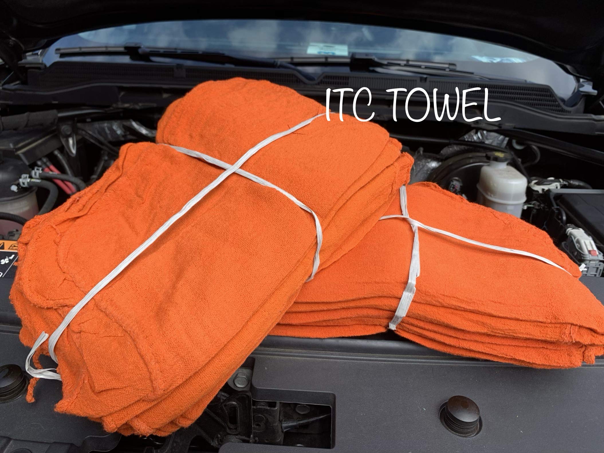 500 Premium Orange Shop Towels - 14x14 Inch Heavy-Duty Auto Mechanic Rags for Cleaning, Polishing & Workshop Use
