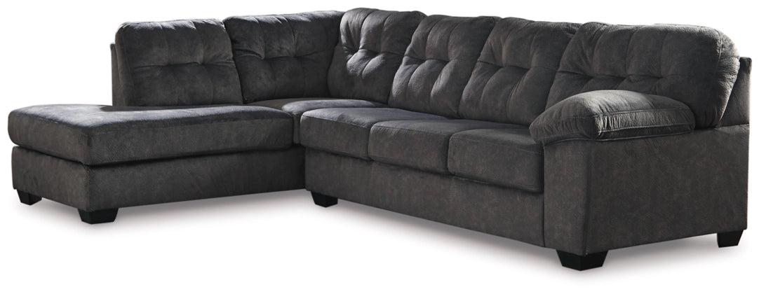 Accrington 2-Piece Sectional Sofa with Left-Hand Facing Chaise in Granite Fabric - Perfect for Living Room, Family Room & Home Theater Comfort