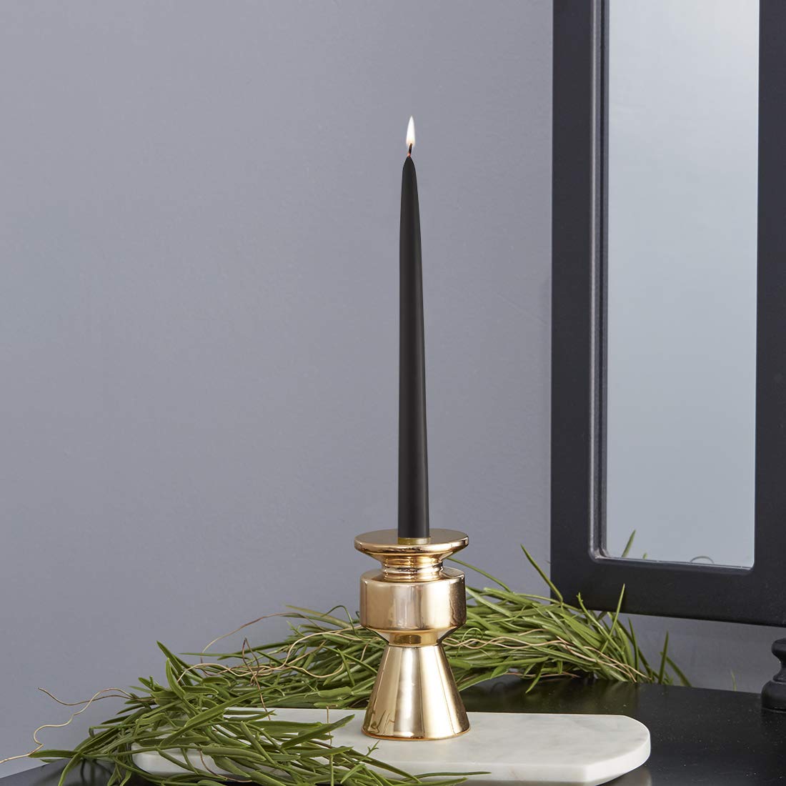 Root Candles 7940 Unscented Smooth Hand-Dipped 9-Inch Taper Candle, Black - Perfect for Dinner Parties, Weddings & Romantic Ambiance
