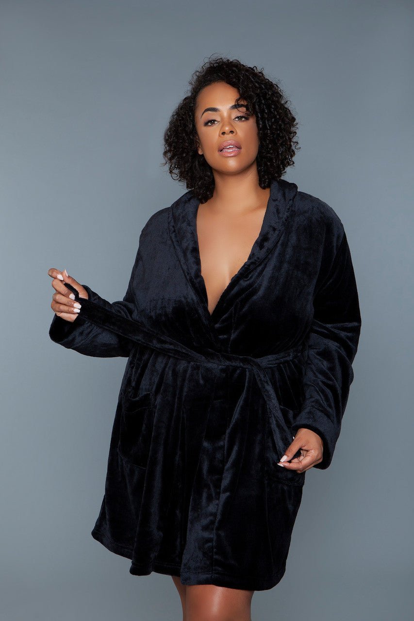 BeWicked Women's Kaylee Robe 2259 - Sexy Lingerie Robe for Women, Soft Satin Kimono with Lace Trim, Plus Size Nightwear - Perfect for Boudoir, Bridal Shower & Romantic Nights