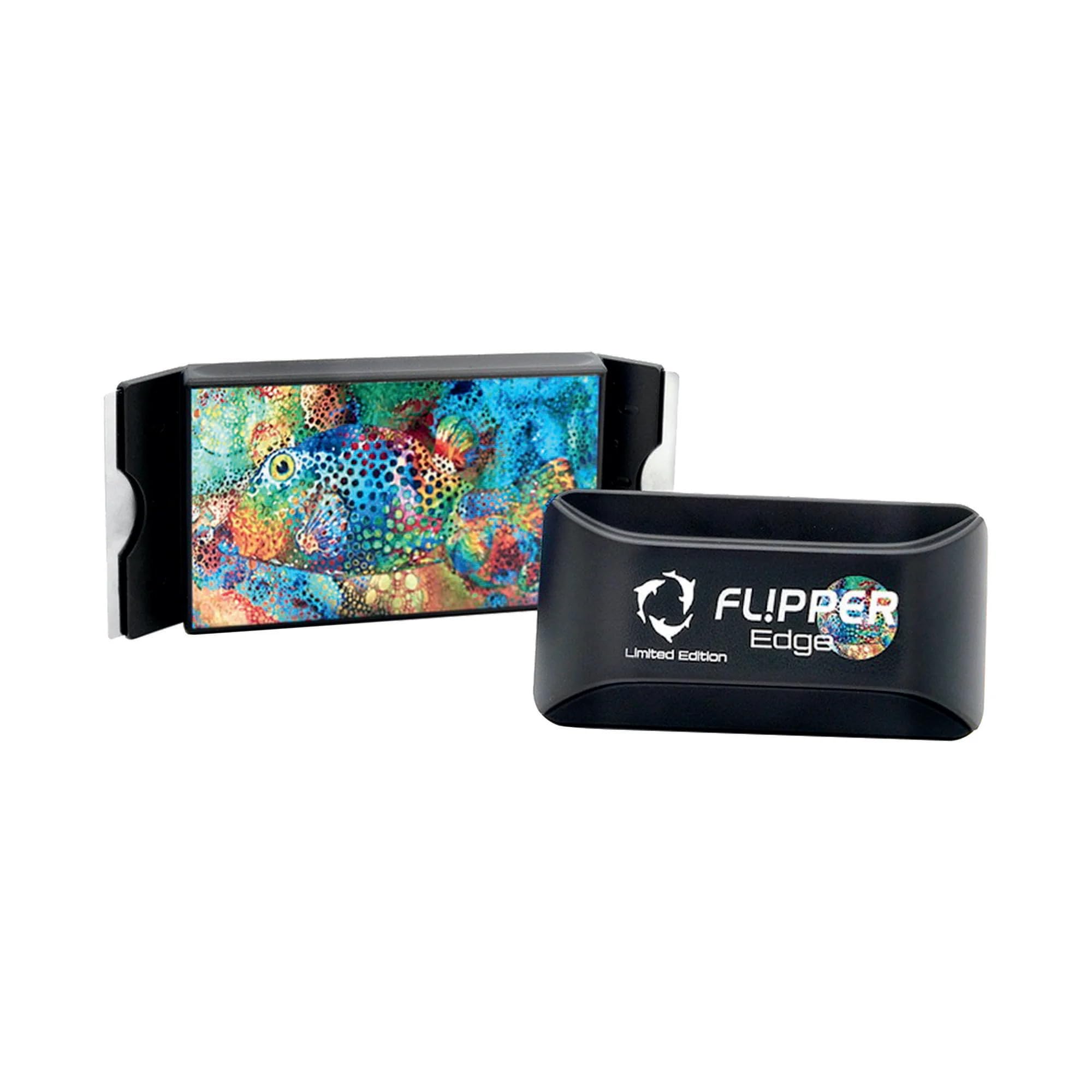 Flipper Edge Puffer Limited Edition Magnetic Aquarium Cleaner - 2-in-1 Dual Blade Scrubber & Scraper for Fish Tank Cleaning | Efficient Glass & Acrylic Surface Maintenance Tool | Perfect for Freshwater & Saltwater Aquariums, Home or Office Decor