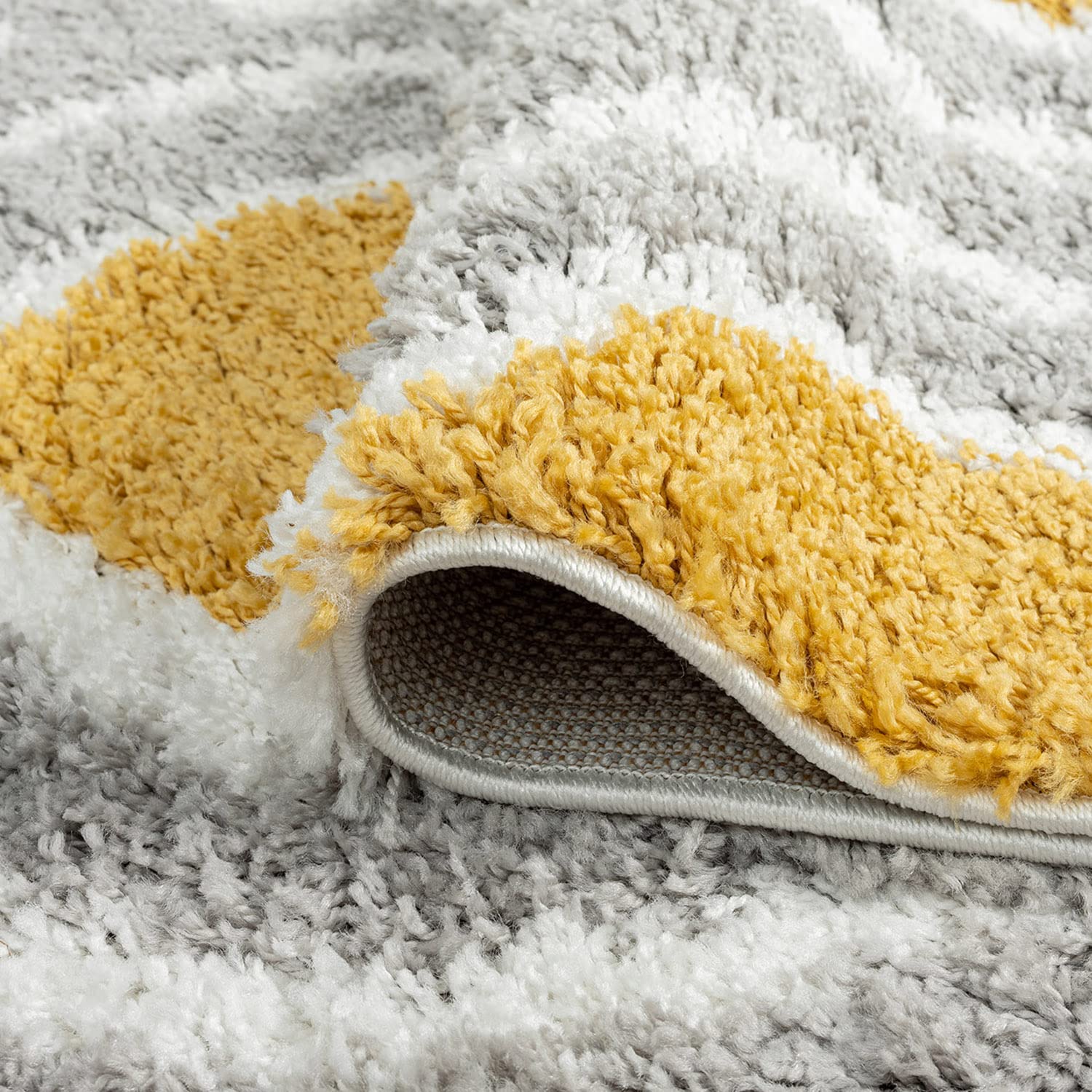 4x6 Gold Shag Rug - Easy Clean Modern Area Rug for Living Room, Bedroom, Dining Room & Entryway - Soft Plush Shaggy Carpet - Alfombras para Salas Modernas - Perfect for Cozy Home Decor & High-Traffic Areas