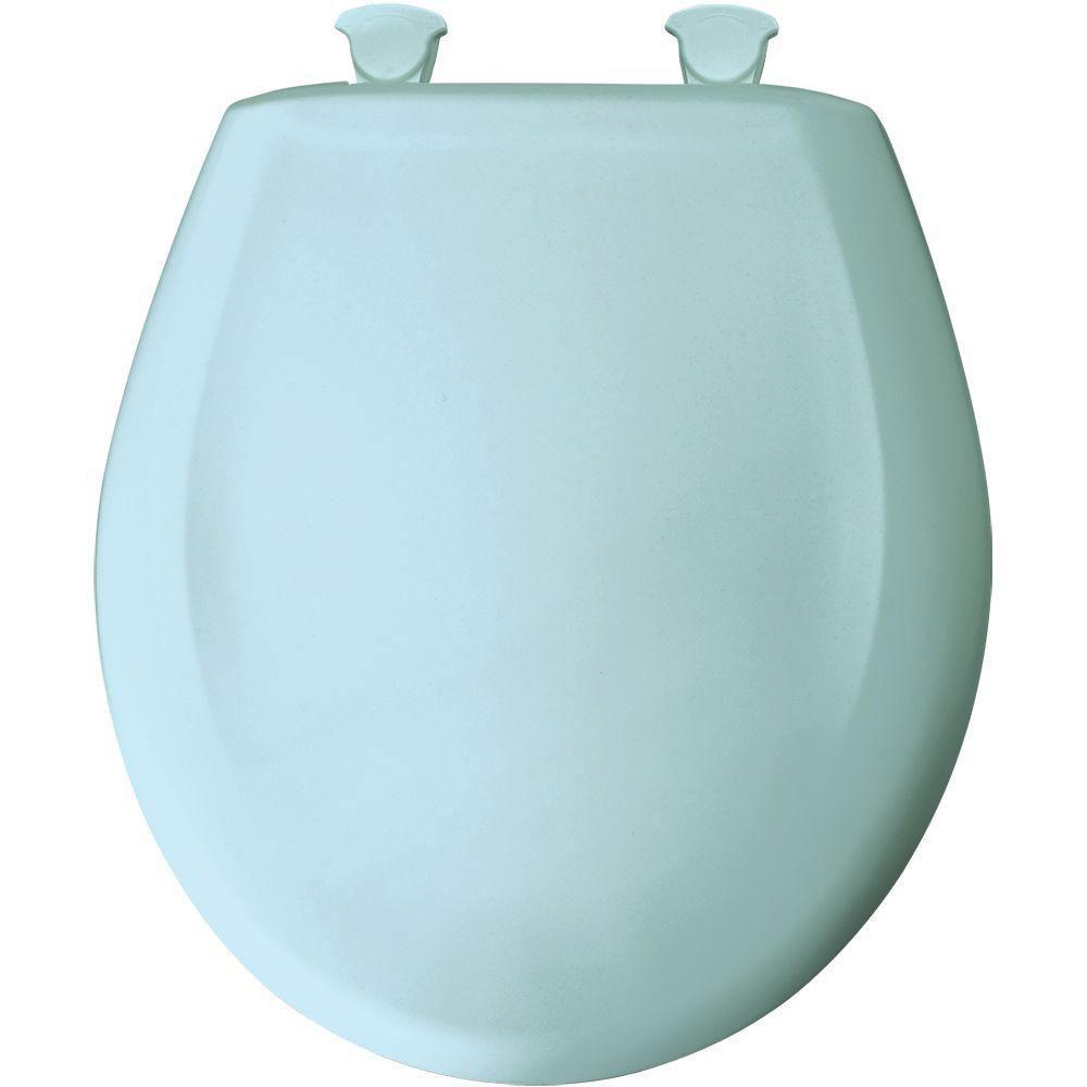 Bemis Round Closed Front Toilet Seat in Dresden Blue 496457 - Durable Plastic Toilet Seat with Easy Installation for Bathroom Upgrade | Perfect for Home, Hotel & Commercial Use
