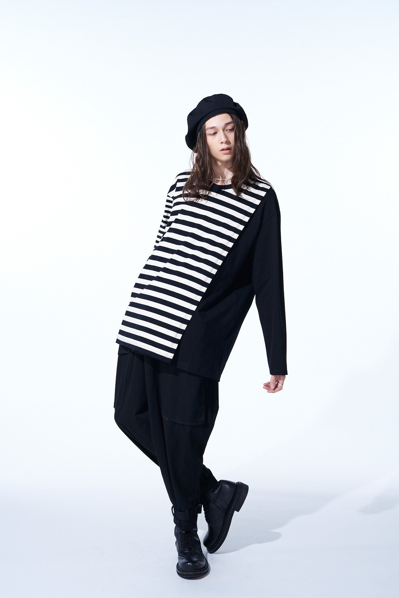 Soft Cotton Jersey Fused Stripe Layered Long Sleeve T-Shirt for Men & Women | Casual Wear, Layering, Everyday Comfort