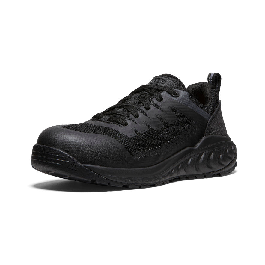 Women's Arvada Work Sneaker - Carbon Toe Safety Shoes - Black/Black | Slip Resistant & Comfortable for Construction, Warehouse & Industrial Work