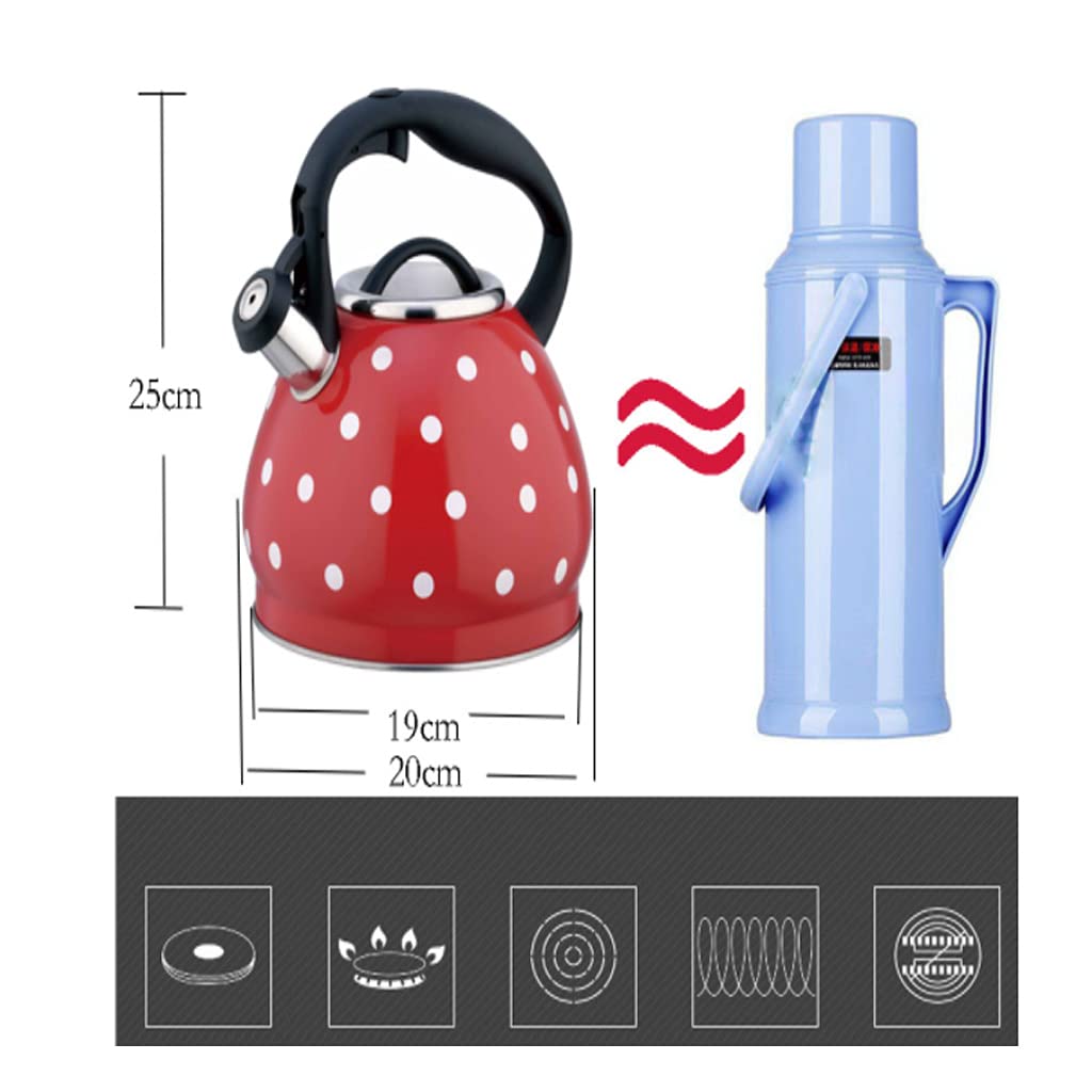 Premium Stainless Steel Whistling Tea Kettle - 3L Large Capacity Stovetop Teapot with Heat-Resistant Ergonomic Handle - Perfect for Home, Office & Restaurant Use - Elegant White Design