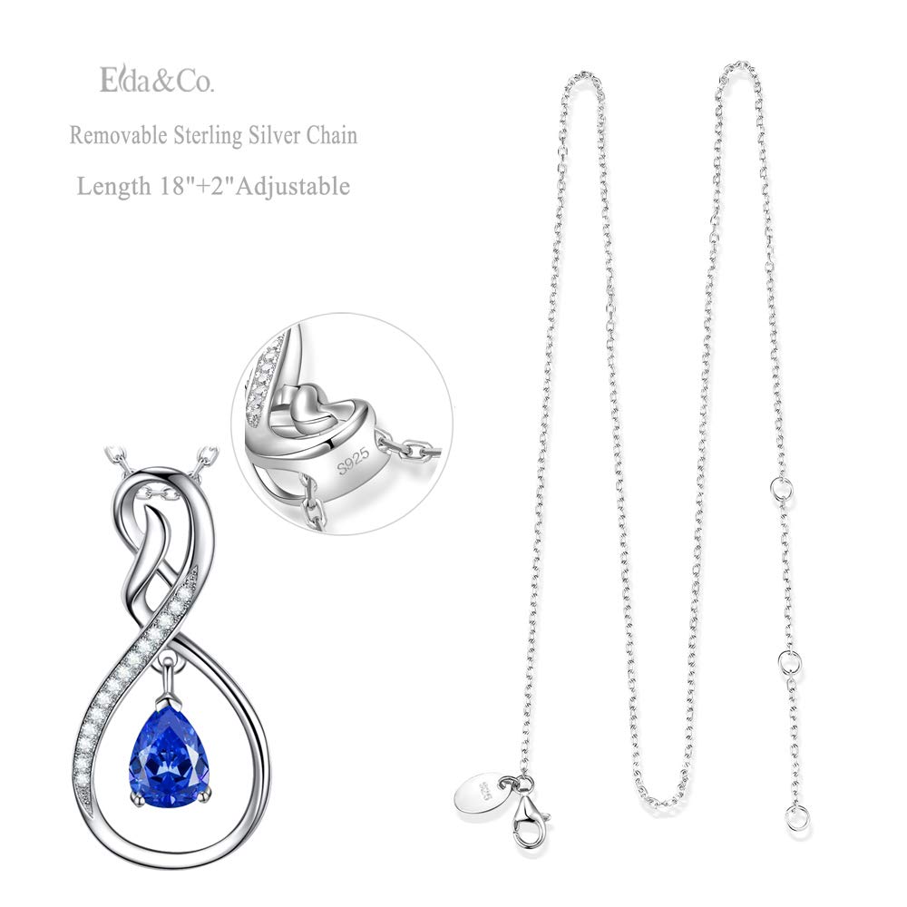 Forever Love Infinity Necklace for Women - April & May Birthstone Jewelry with Simulated Diamond & Emerald - 925 Sterling Silver Birthday Gift for Wife, Mom, Her - Perfect for Anniversaries, Valentine's Day & Special Occasions
