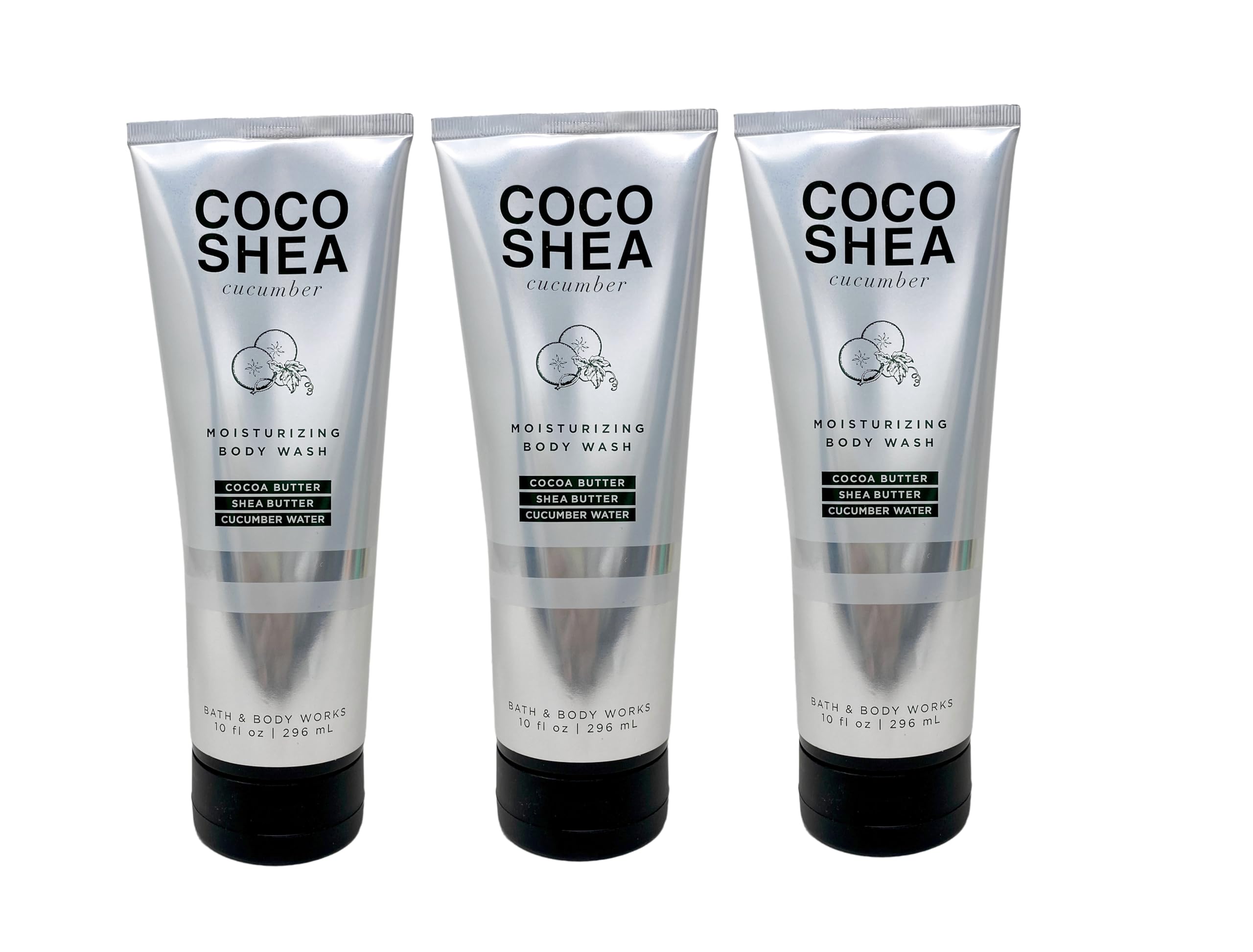 Coco Shea Cucumber Moisturizing Body Wash - 3 Pack - Hydrating & Nourishing for Dry Skin - Perfect for Shower, Spa & Daily Skincare Routine