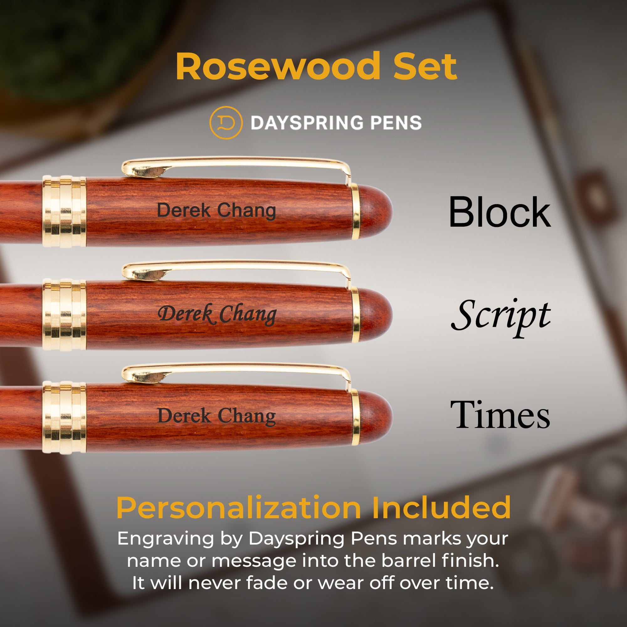 Personalized Rosewood Graduation Ballpoint Pen and Pencil Set with Gift Case - Perfect for Law School Graduates, Lawyers & Professionals - Ideal for Graduation Gifts, Office Use & Special Occasions