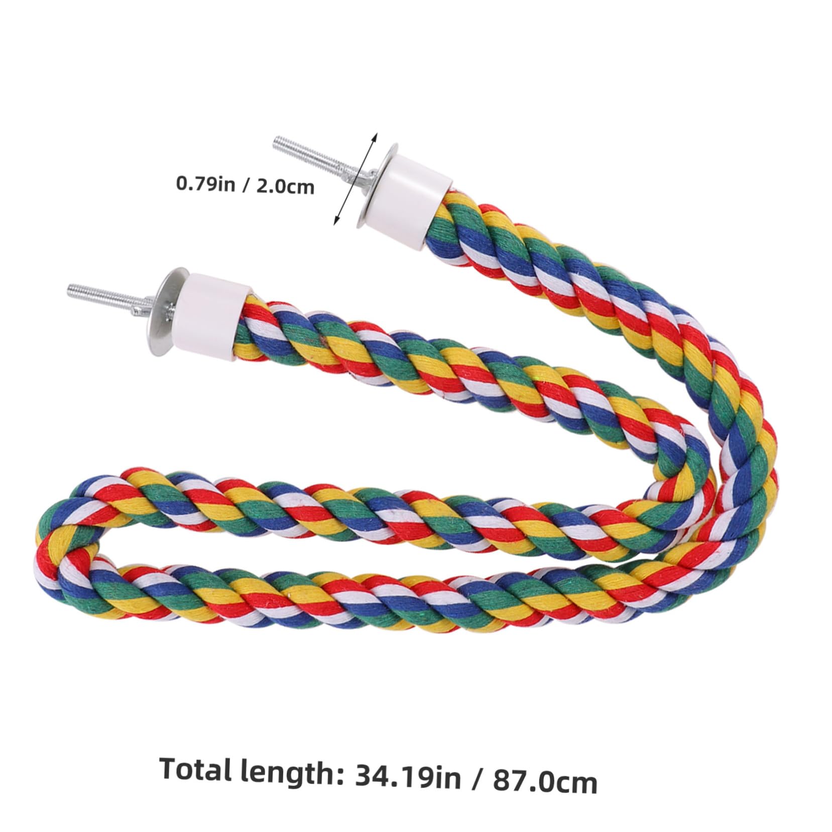 iplusmile 31.4inch Spiral Bird Rope Perch - Natural Cotton Parrot Swing Toy for Cockatiels, Budgies & Small Birds | Cage Accessories for Climbing, Playing & Exercising (80CM/31.4inch) - Perfect for Bird Cage Enrichment & Mental Stimulation