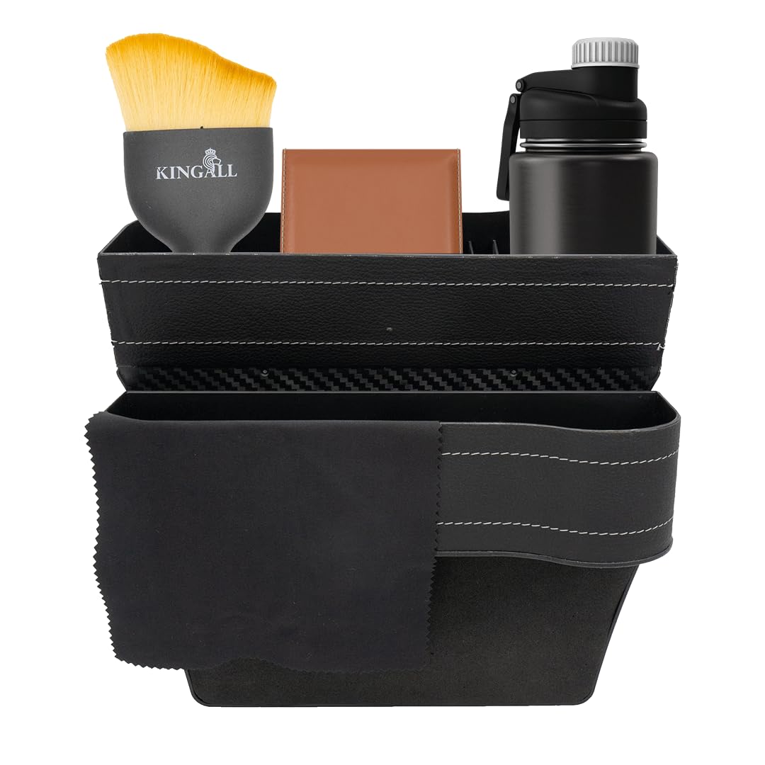 Premium Car Seat Gap Filler Organizer 2 Pack - Universal Fit Cup Holder & Storage Tray for Front Seat Console | Perfect for Phones, Keys & Small Items | Ideal for Sedans, SUVs & Trucks