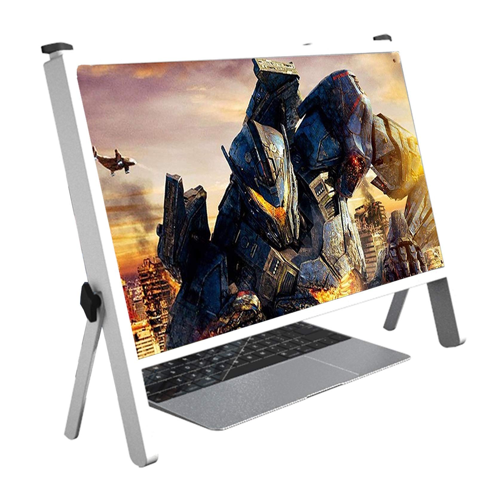 21 Inch Portable 3D HD Phone Screen Magnifier - Adjustable Mobile Projector & Laptop Screen Enlarger for Movies, Videos, Gaming | Perfect for Home Entertainment, Travel & Office Use (White)