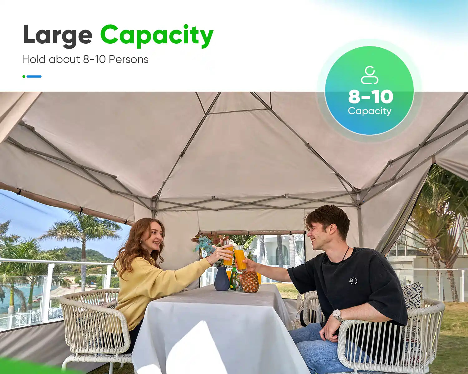 Quictent 10x10 Pop Up Canopy Tent with Sidewalls - Portable Privacy Shelter for Camping, Beach, Picnics & Outdoor Events